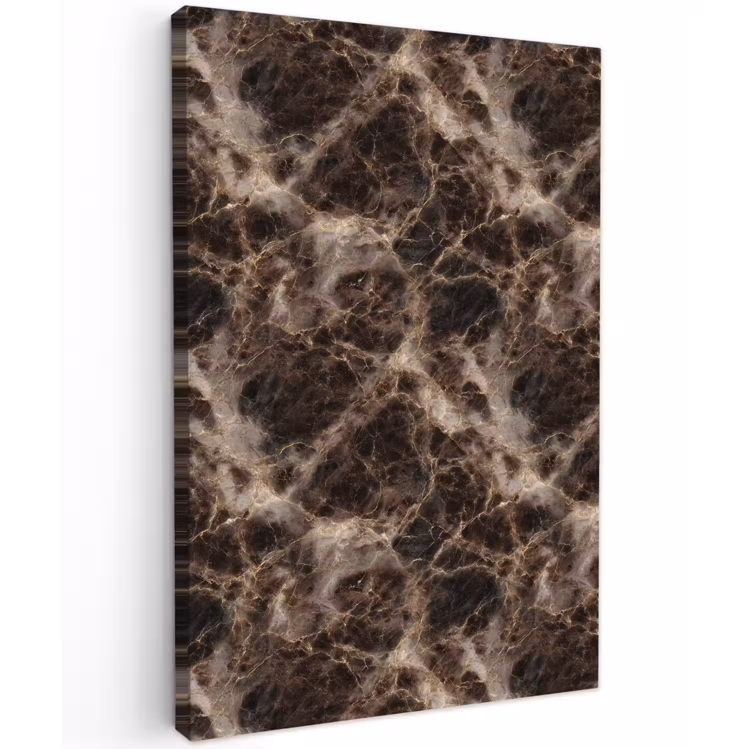 Bruin - Goud - Marmer Tuinposter op houten frame 2 cm dik klein 841 -3d