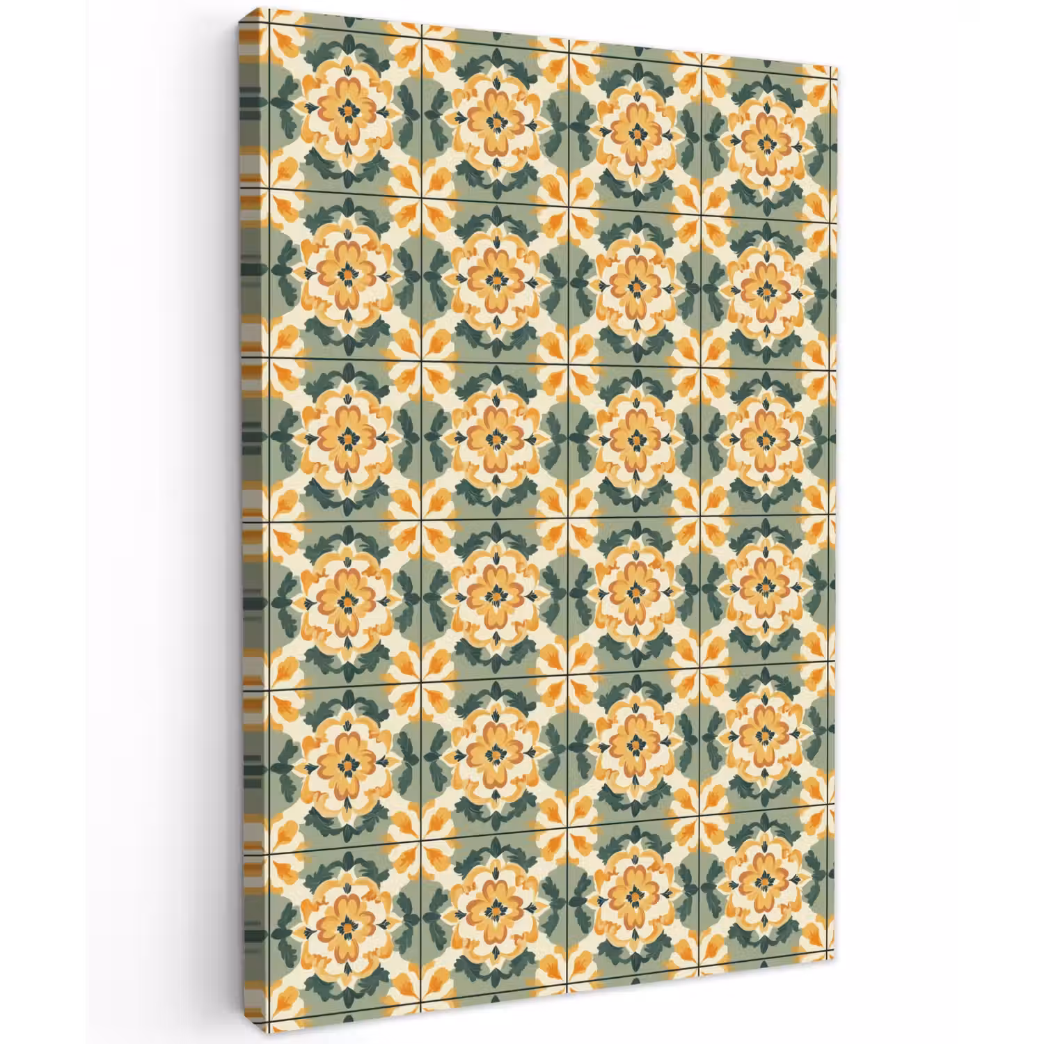 Keramiek - Verweerd - Kleurrijk Tuinposter op houten frame 2 cm dik klein 841 -3d