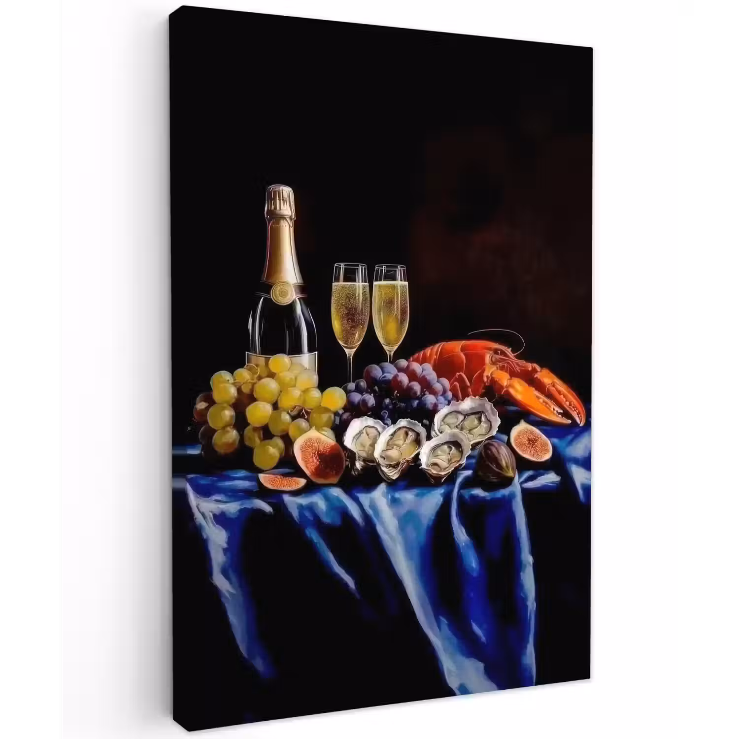 Champagne - Luxe - Oesters Tuinposter op houten frame 2 cm dik klein -3d