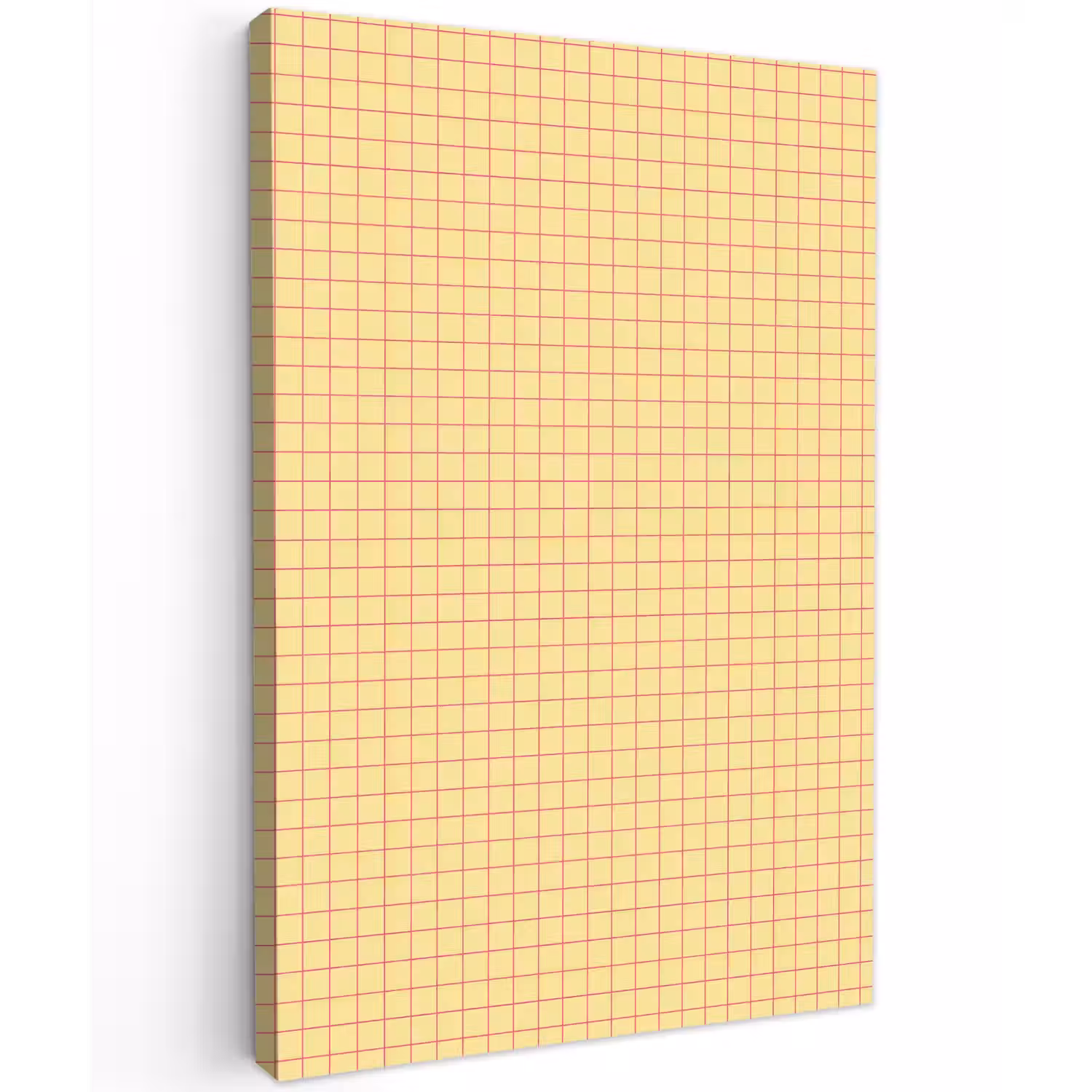 Ruitjes - Grid - Minimalistisch - Geel - Roze Tuinposter op houten frame 2 cm dik klein 841 -3d