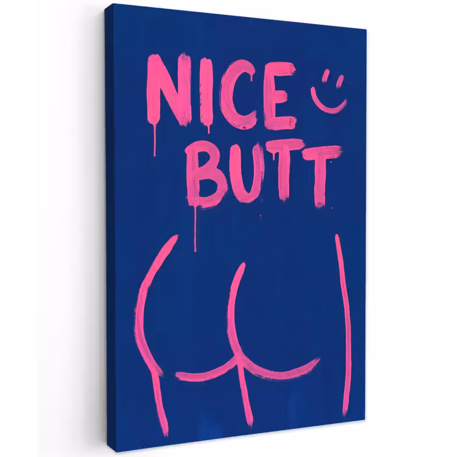 Brutaal - Grappig - Blauw Tuinposter op houten frame 2 cm dik klein -3d