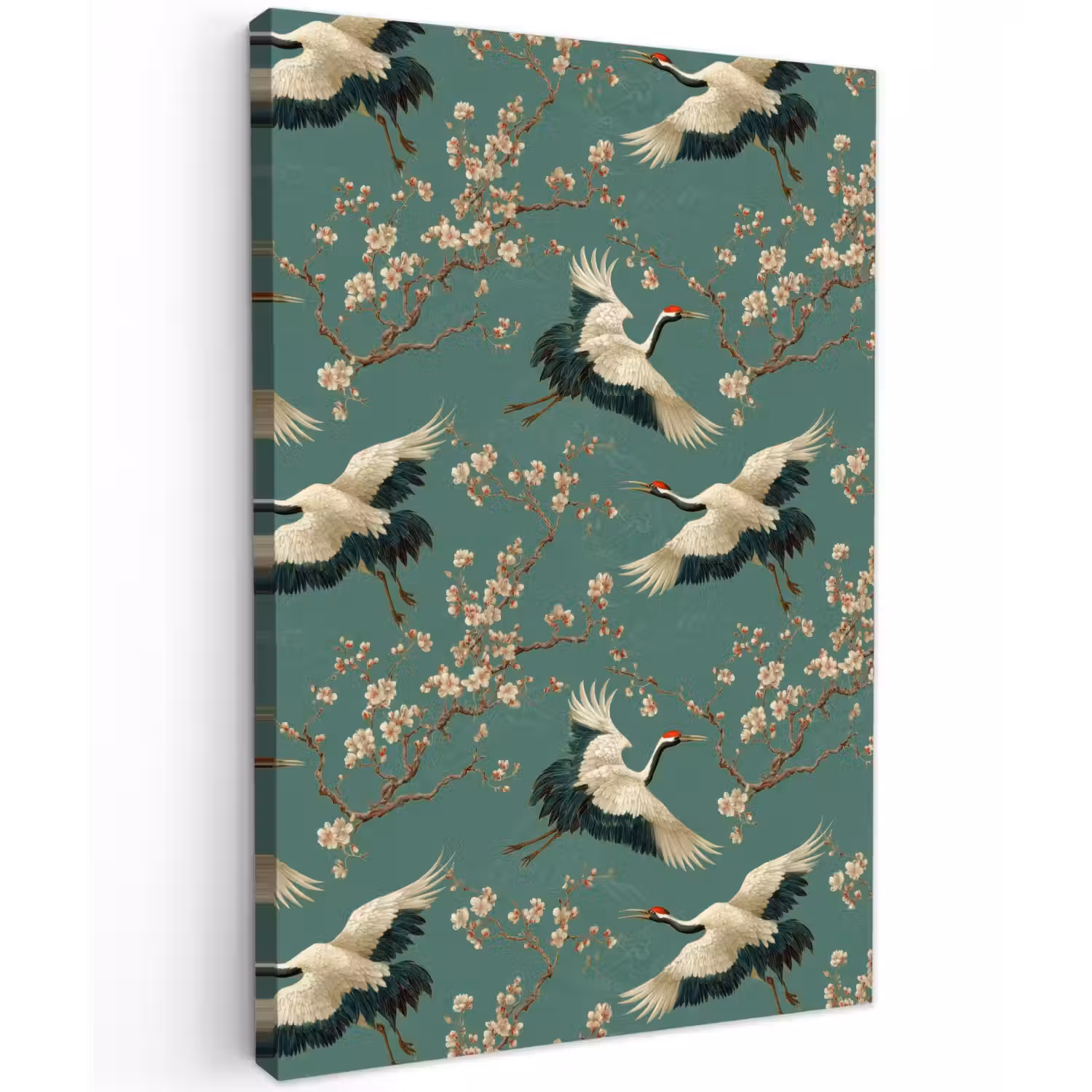 Kersenbloesem - Kraamvogels - Groen Tuinposter op houten frame 2 cm dik klein 841 -3d