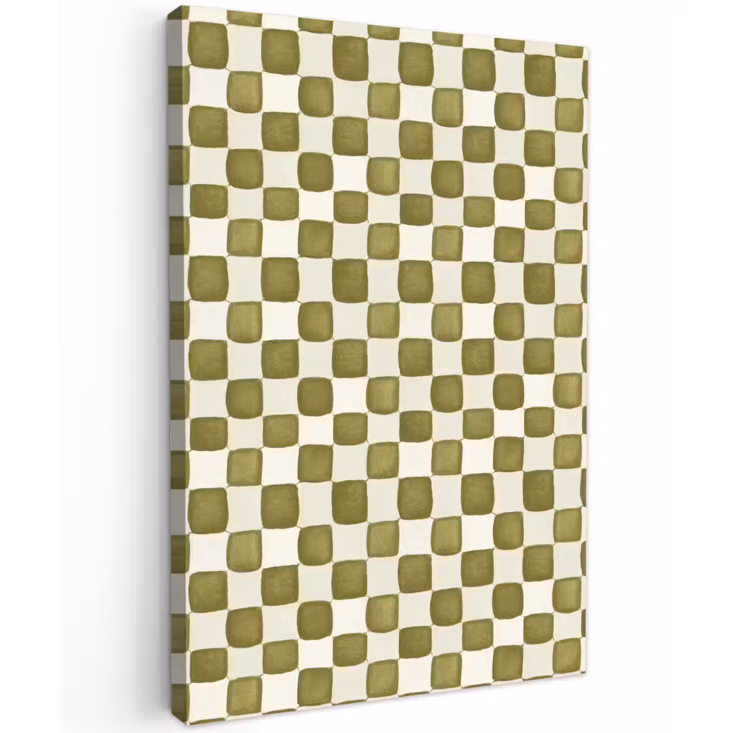 Schaak - Patroon - Groen Tuinposter op houten frame 2 cm dik klein 841 -3d