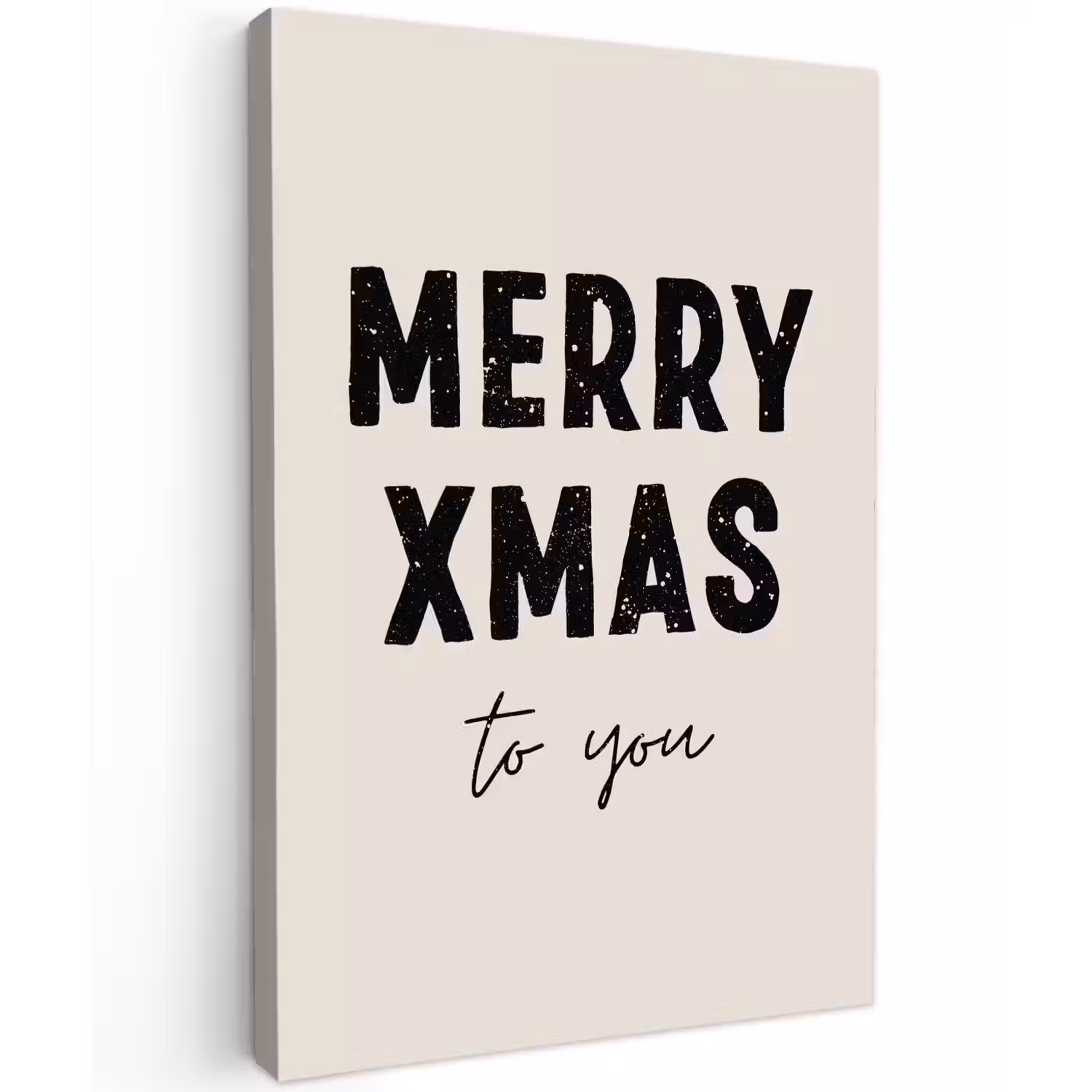 Kerst - Quotes - Merry xmas - Feestdagen - Zwart Tuinposter op houten frame 2 cm dik klein -3d