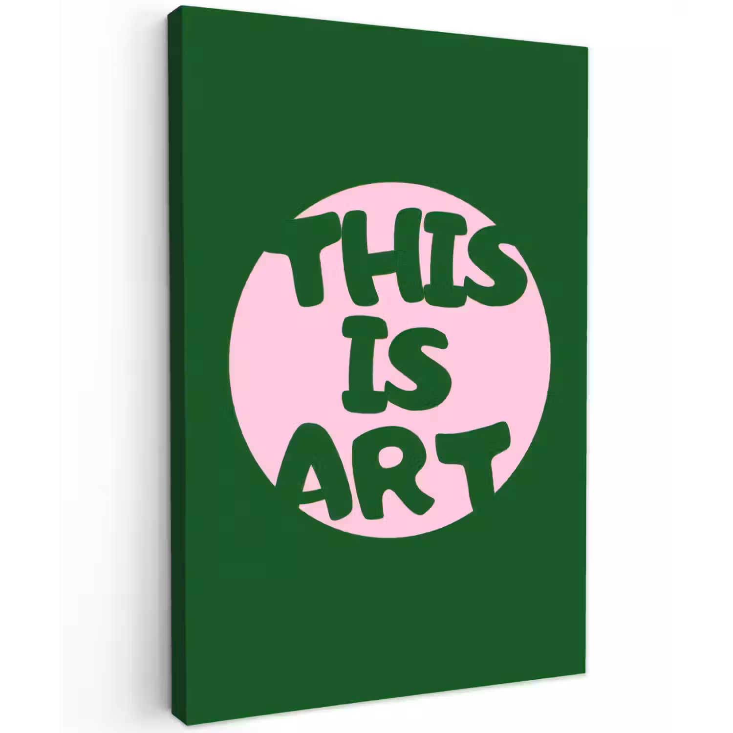 Cirkel - Roze - Tekst - Art Tuinposter op houten frame 2 cm dik klein -3d