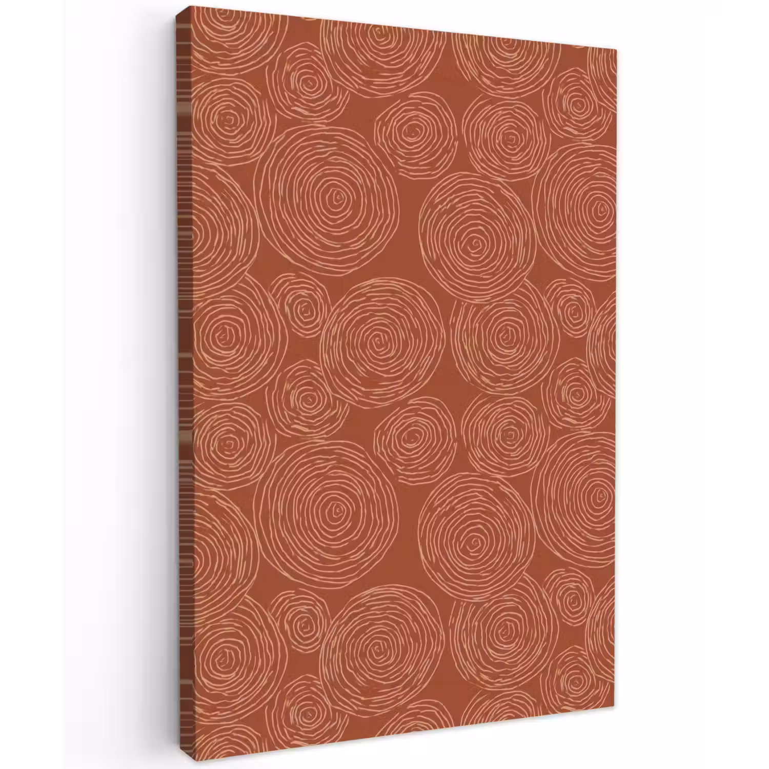 Cirkels - Abstract - Artistiek - Terracotta Tuinposter op houten frame 2 cm dik klein 841 -3d