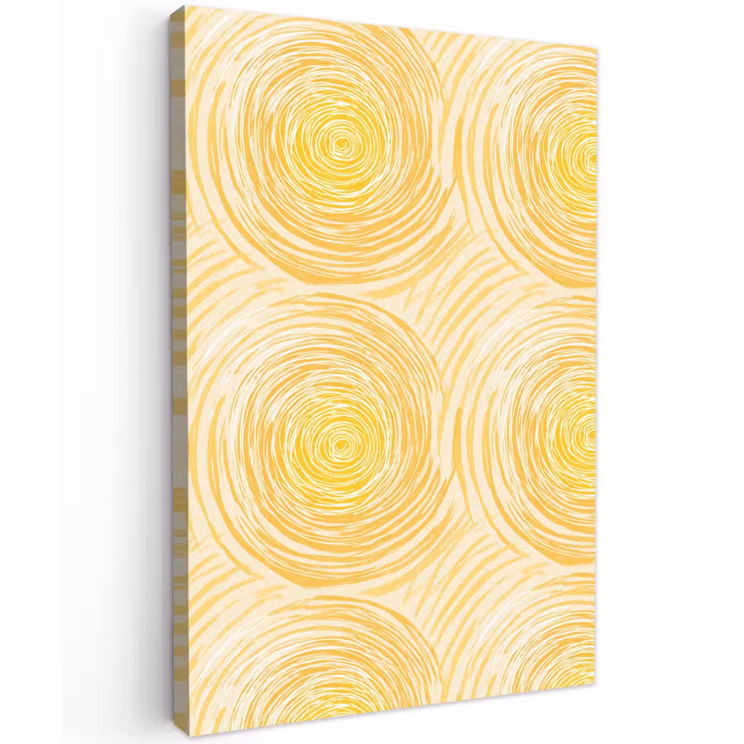 Cirkels - Abstract - Artistiek - Geel Tuinposter op houten frame 2 cm dik klein 841 -3d