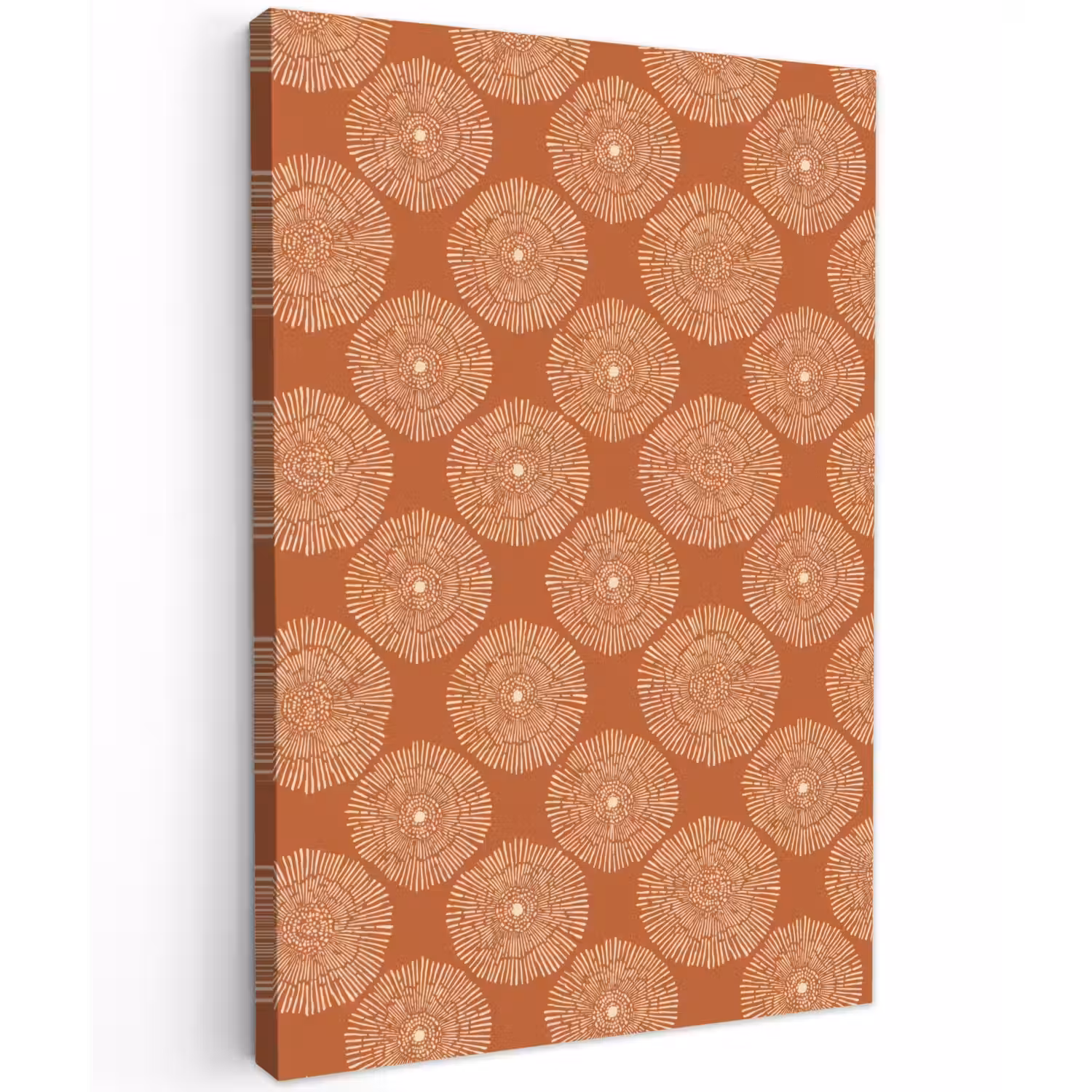 Cirkels - Grafisch - Patroon - Terracotta Tuinposter op houten frame 2 cm dik klein 841 -3d
