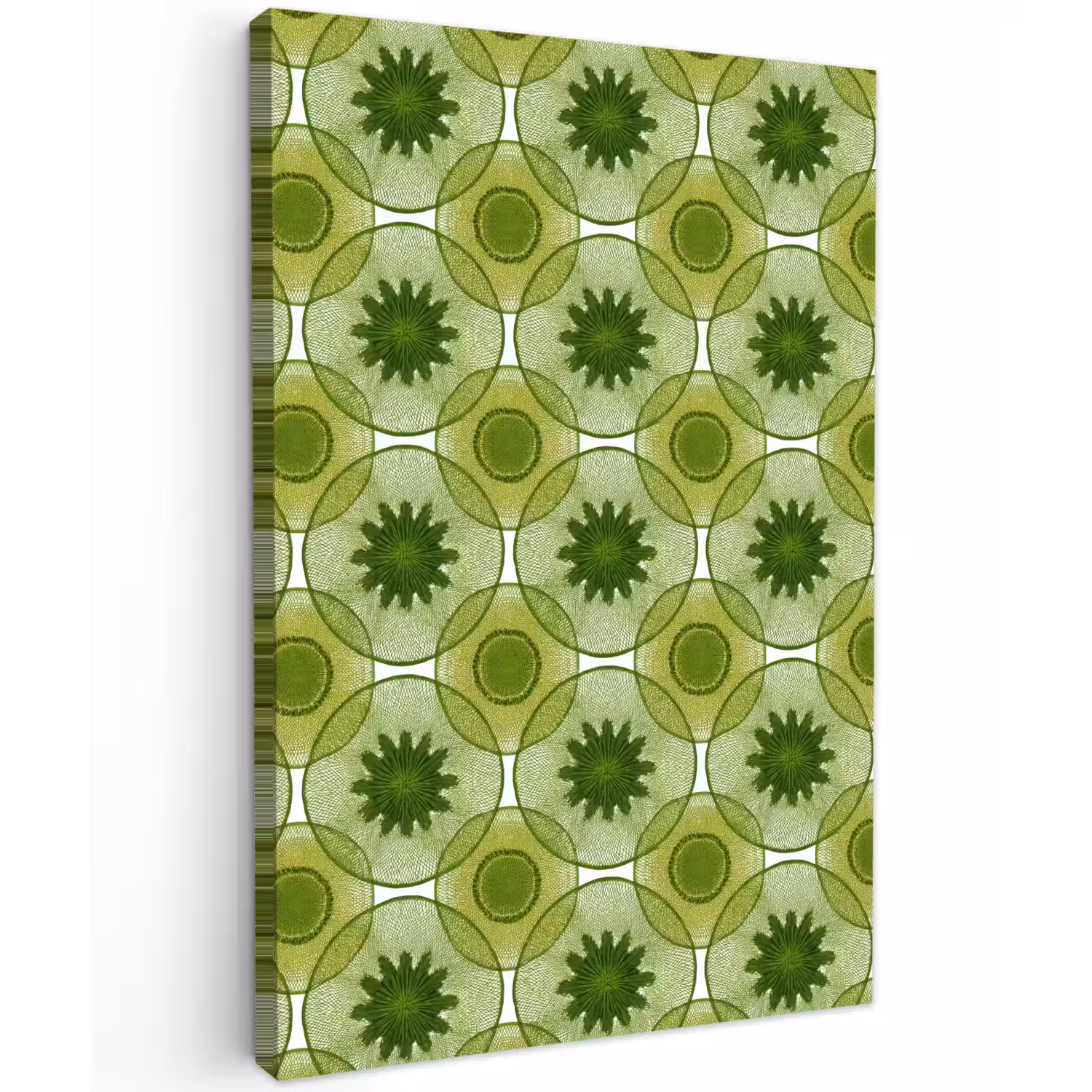 Cirkels - Patroon - Groen Tuinposter op houten frame 2 cm dik klein 841 -3d