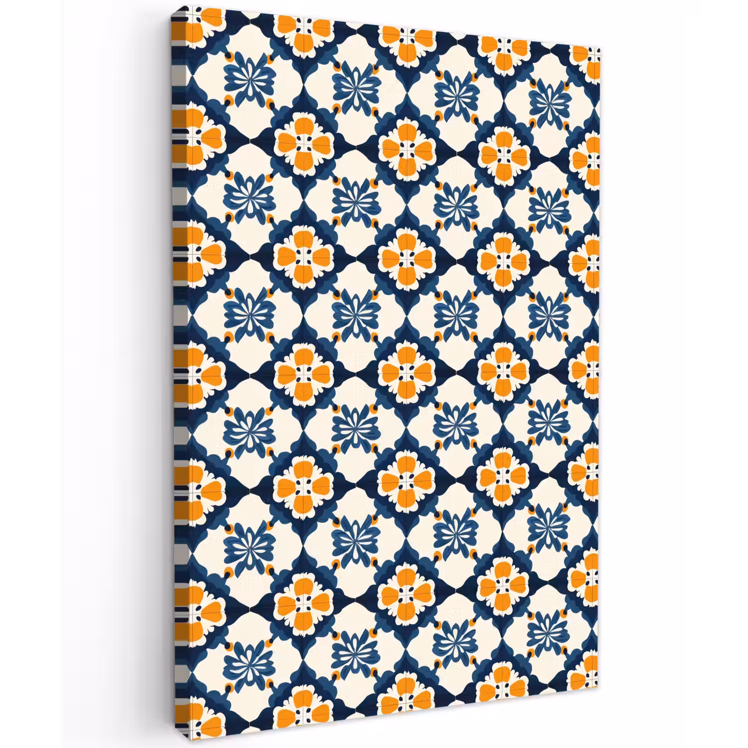 Klassiek - Geometrisch - Blauw Tuinposter op houten frame 2 cm dik klein 841 -3d