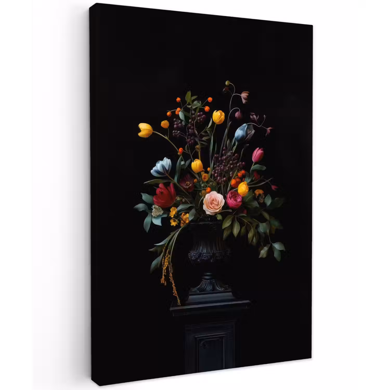 Klassiek - Vaas - Boeket - Bloemen Tuinposter op houten frame 2 cm dik klein -3d