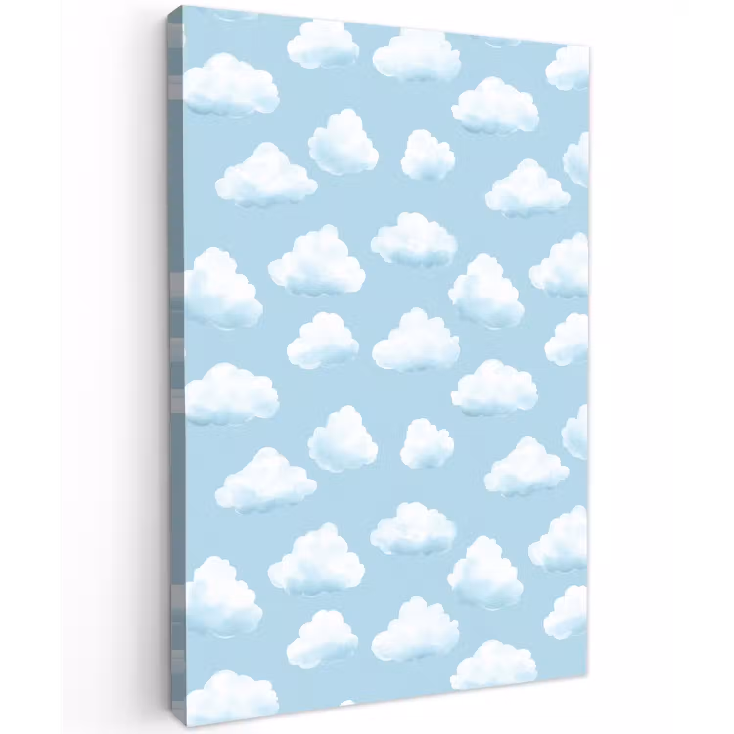 Wolken - Illustratie - Blauw Tuinposter op houten frame 2 cm dik klein 841 -3d