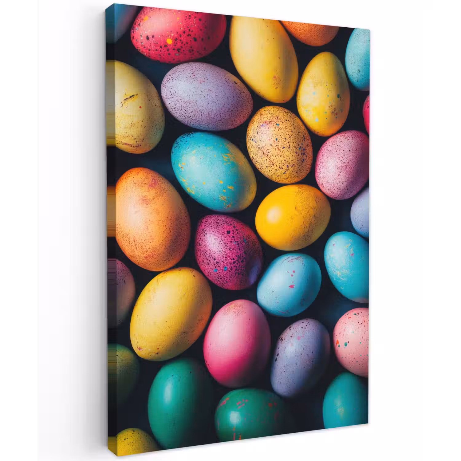 Kleurrijk - Paaseitjes - Spetters Tuinposter op houten frame 2 cm dik klein -3d