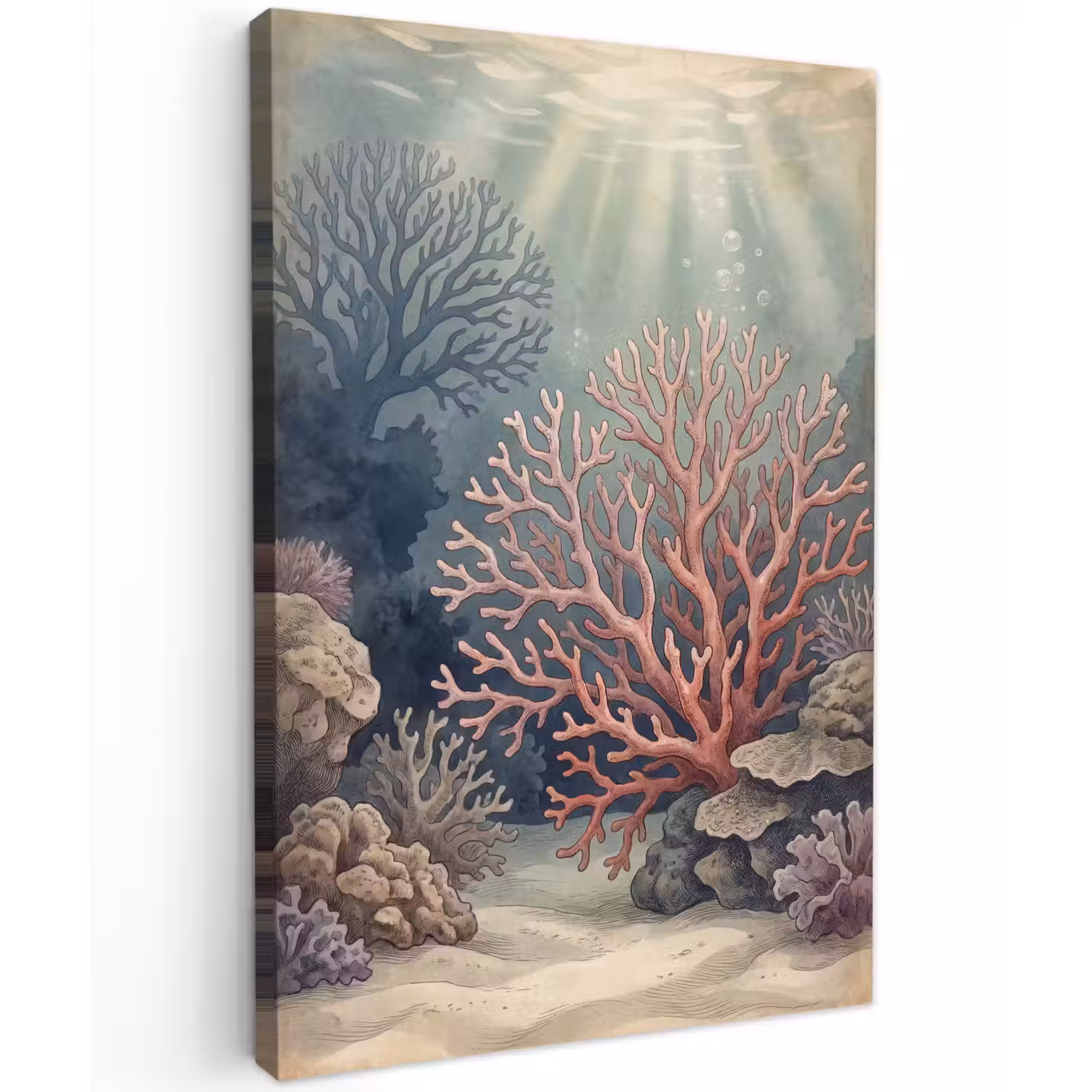 Koraal - Onderwater - Natuur - Roze Tuinposter op houten frame 2 cm dik klein -3d