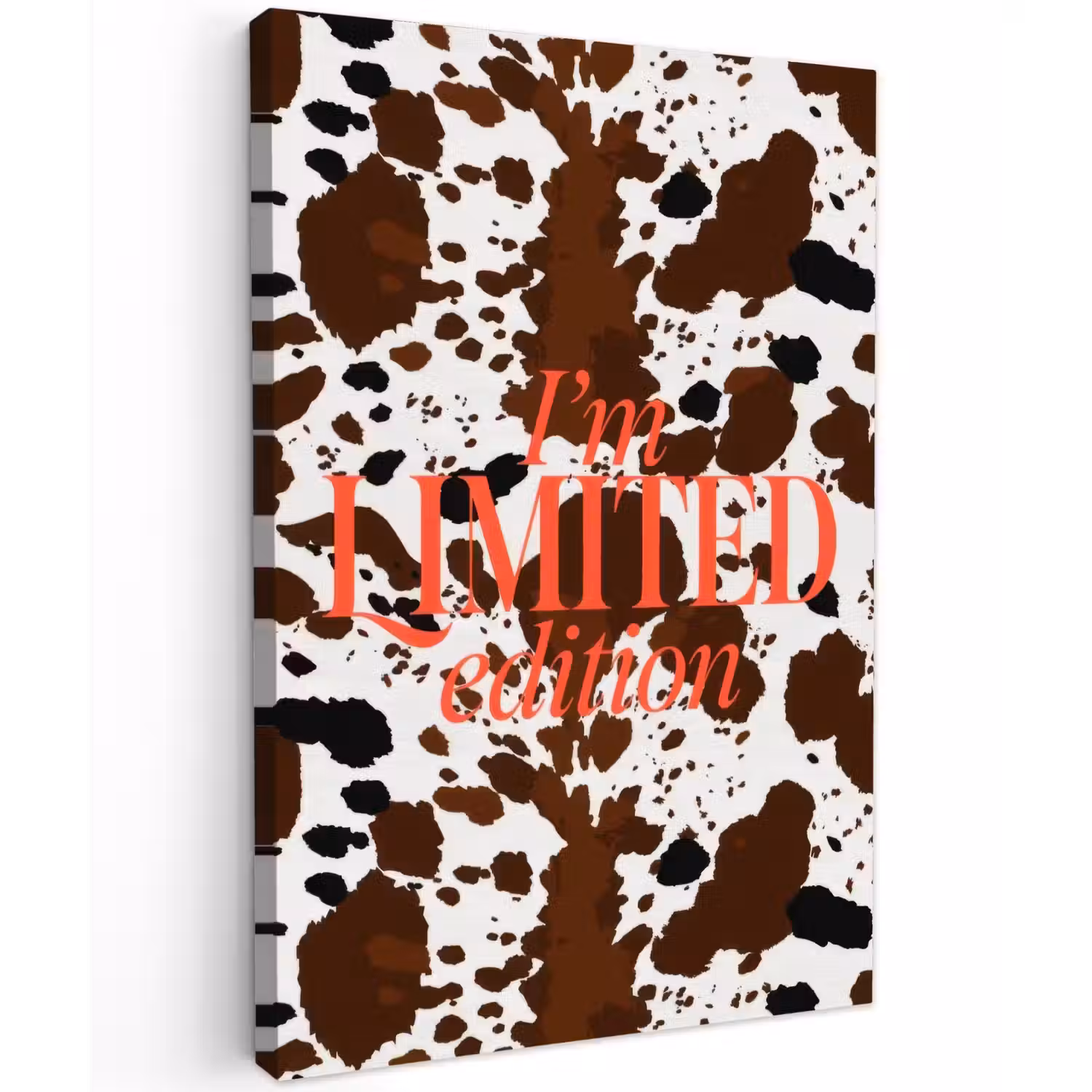 Koeienprint - Limited edition - Rood Tuinposter op houten frame 2 cm dik klein -3d