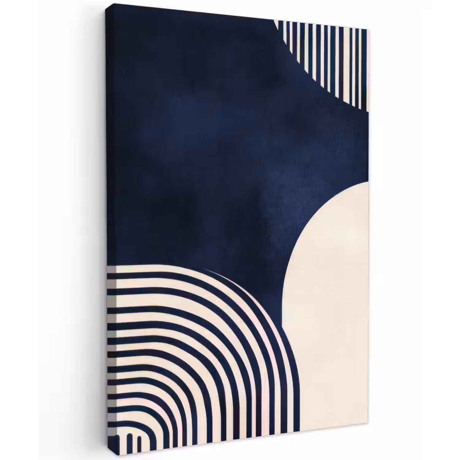 Donkerblauw - Abstract - Lijnen Tuinposter op houten frame 2 cm dik klein -3d