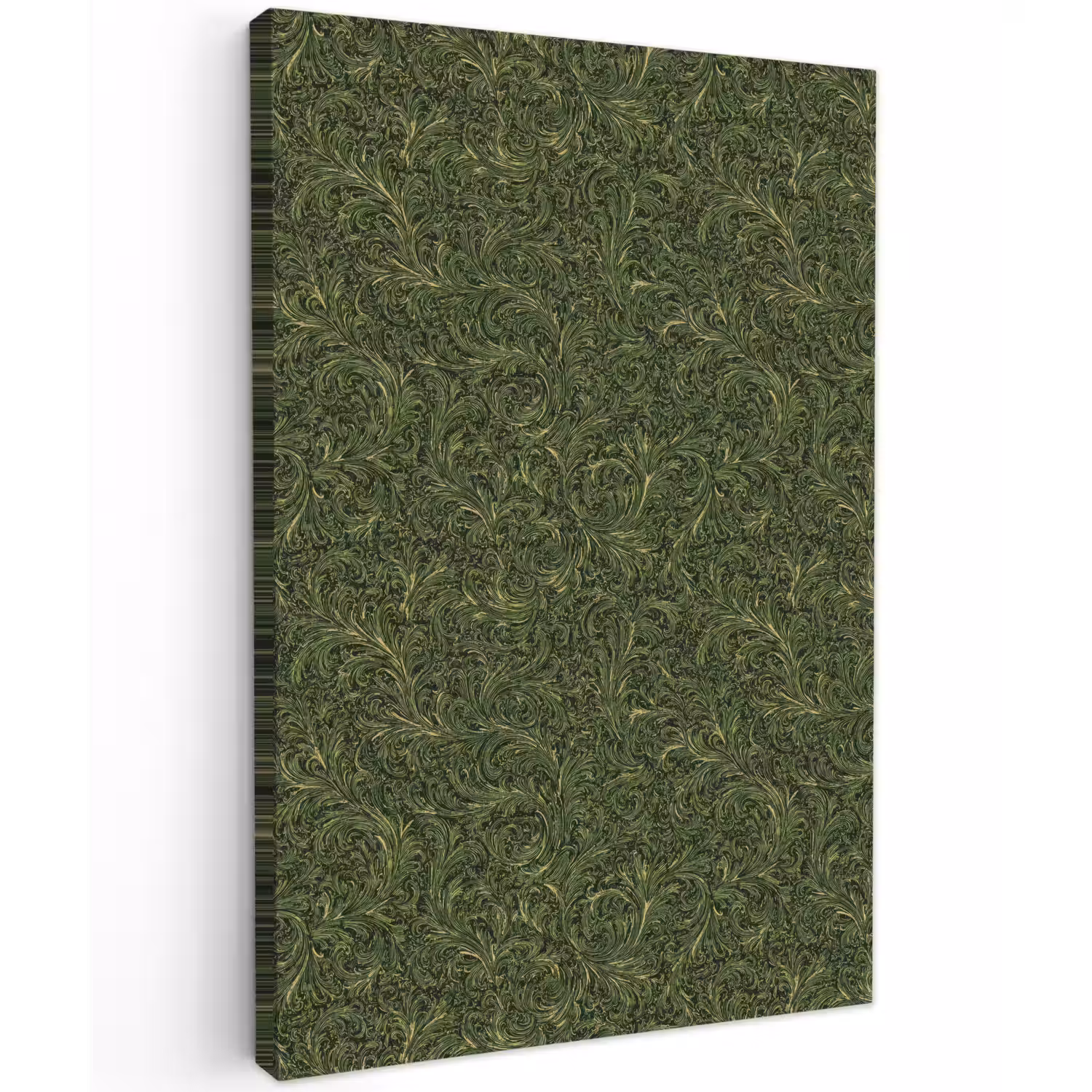 Donker - Groen - Krullend - Botanisch Tuinposter op houten frame 2 cm dik klein 841 -3d