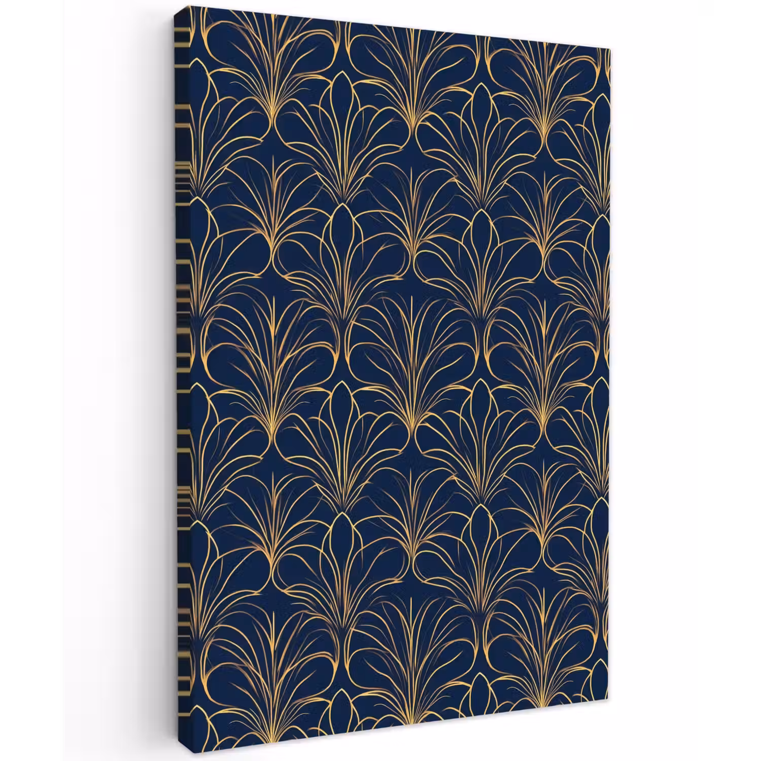 Deco - Waaier - Blauw Tuinposter op houten frame 2 cm dik klein 841 -3d