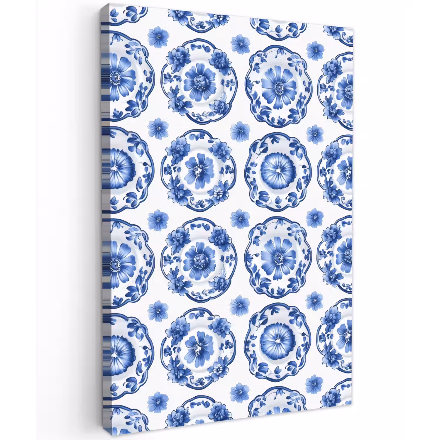 Sierborden - Bloemen - Blauw Tuinposter op houten frame 2 cm dik klein 841 -3d