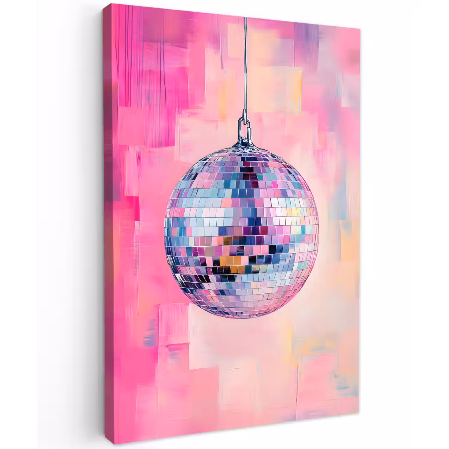 Discobal - Pink - Verf Tuinposter op houten frame 2 cm dik klein -3d