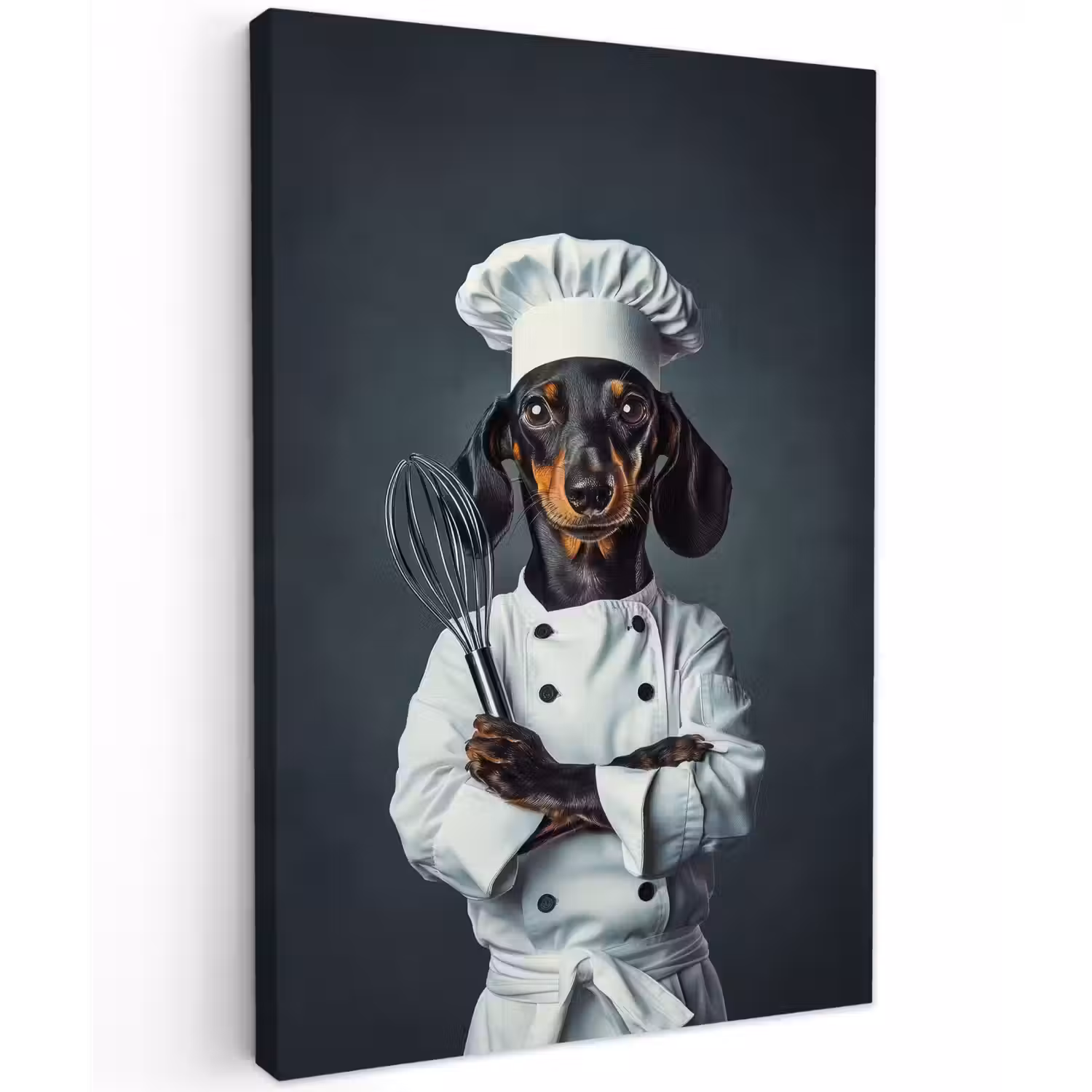 Hond - Garde - Kok Tuinposter op houten frame 2 cm dik klein -3d