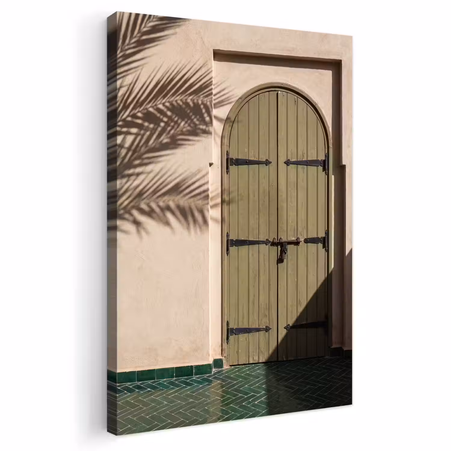 Deur - Hout - Architectuur - Groen - Rustiek Tuinposter op houten frame 2 cm dik klein -3d