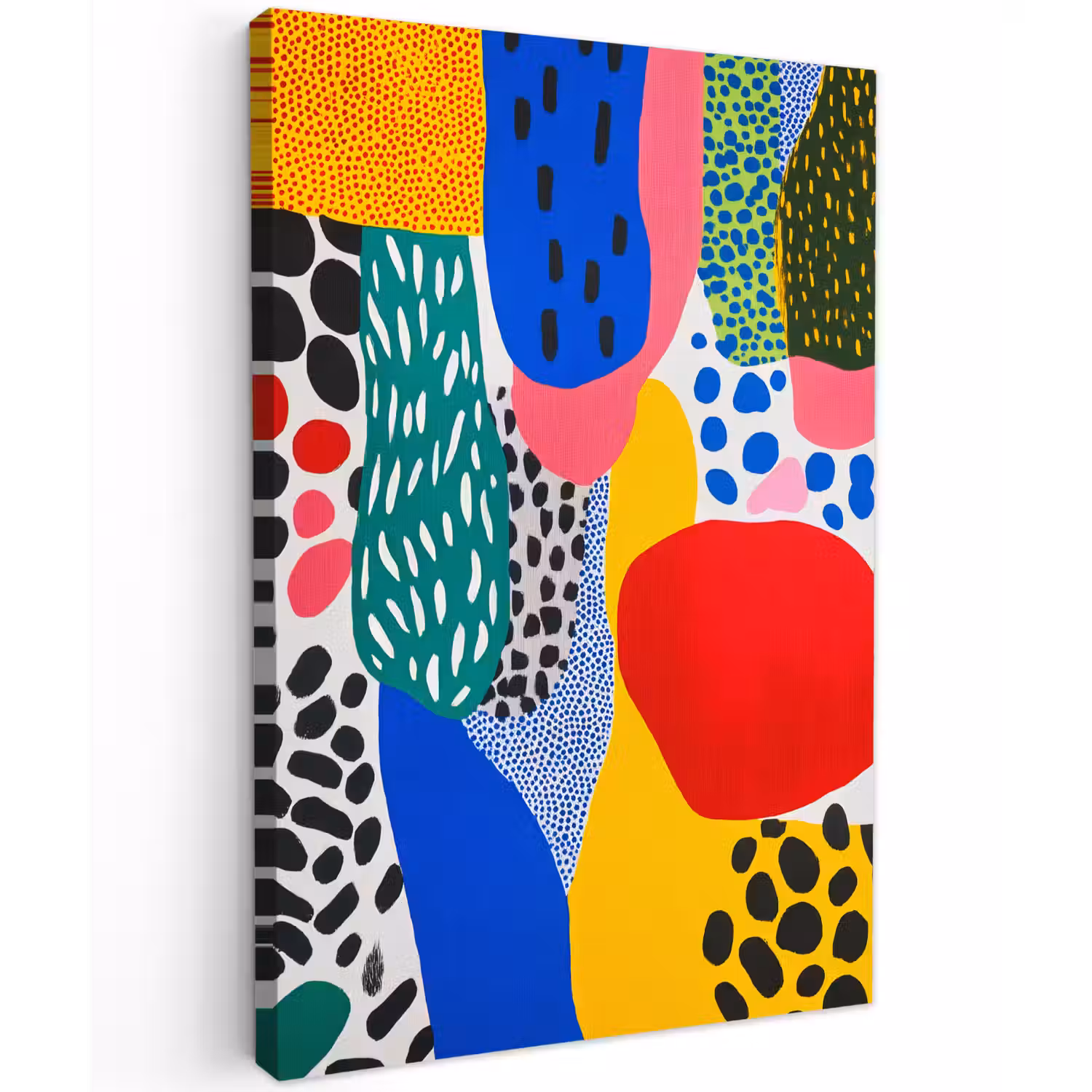 Stippen - Vormen - Modern - Kleuren Tuinposter op houten frame 2 cm dik klein -3d