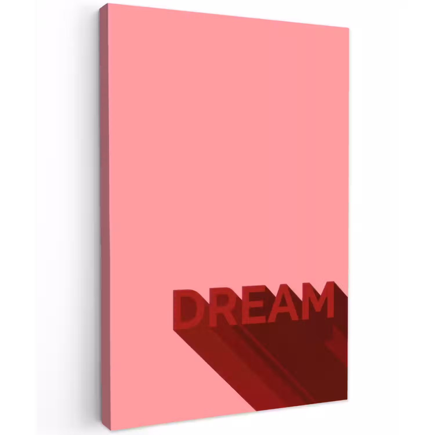 Dream - 3D - Rood - Roze Tuinposter op houten frame 2 cm dik klein -3d