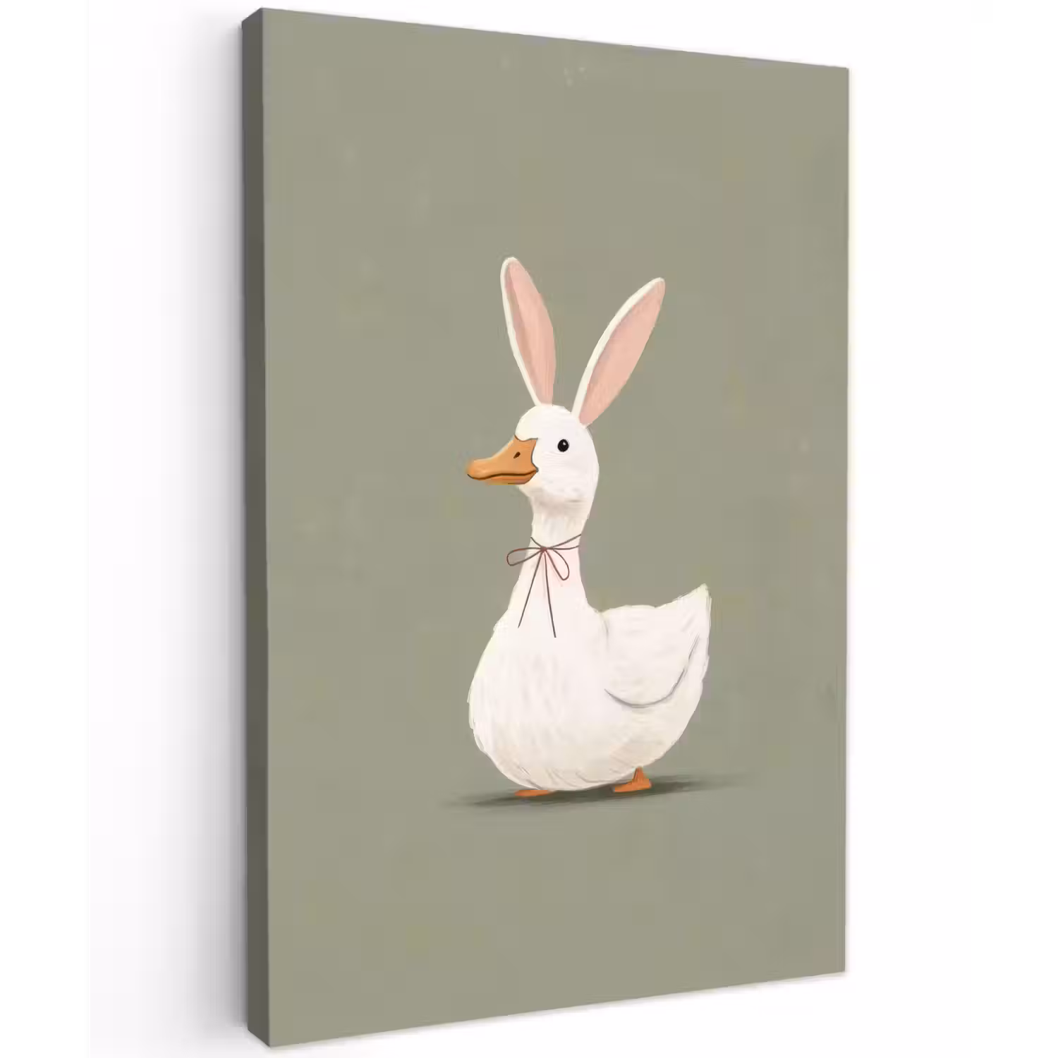 Eend - Konijnoren - Grijs Tuinposter op houten frame 2 cm dik klein -3d