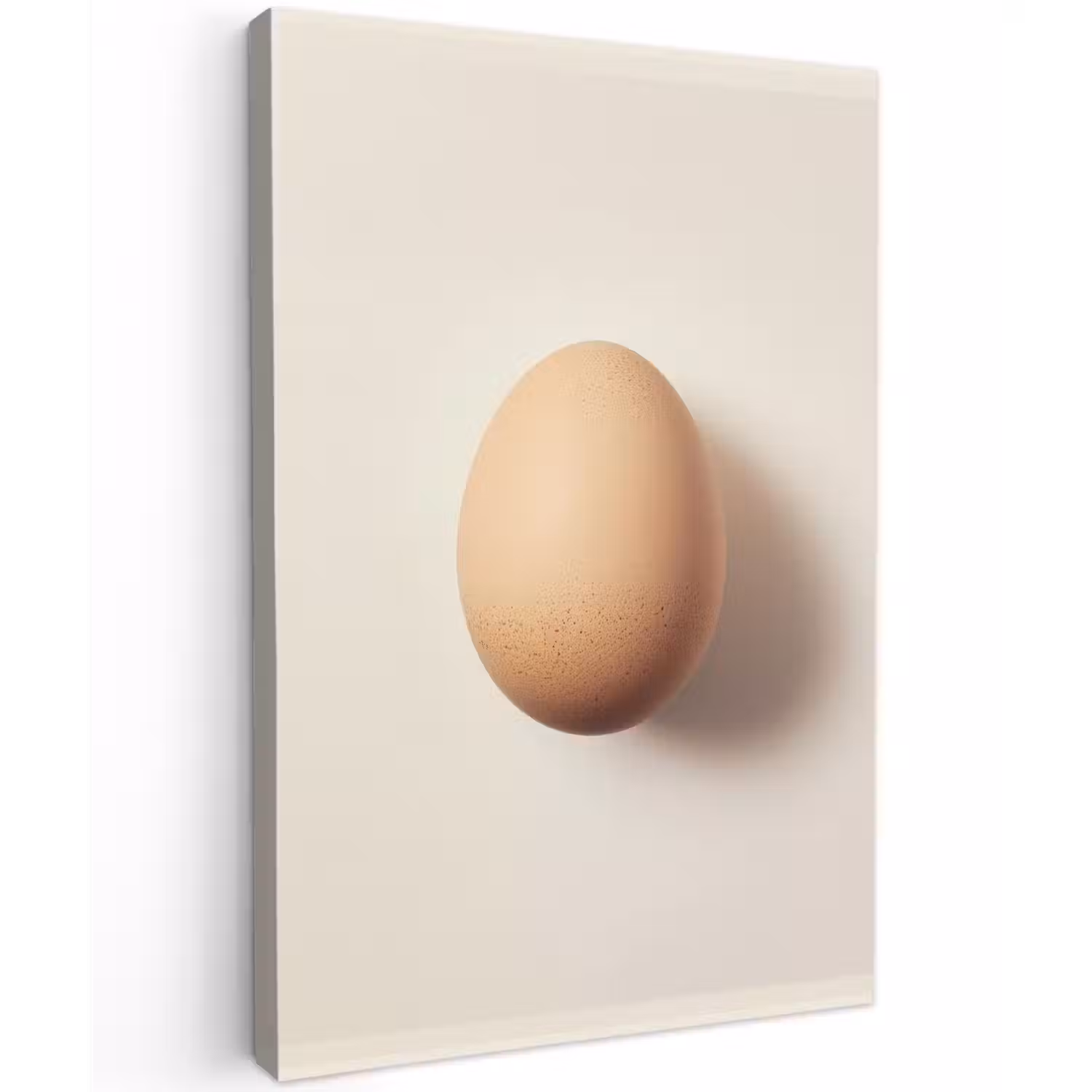 Ei - Beige - Ovaal - Egaal Tuinposter op houten frame 2 cm dik klein -3d