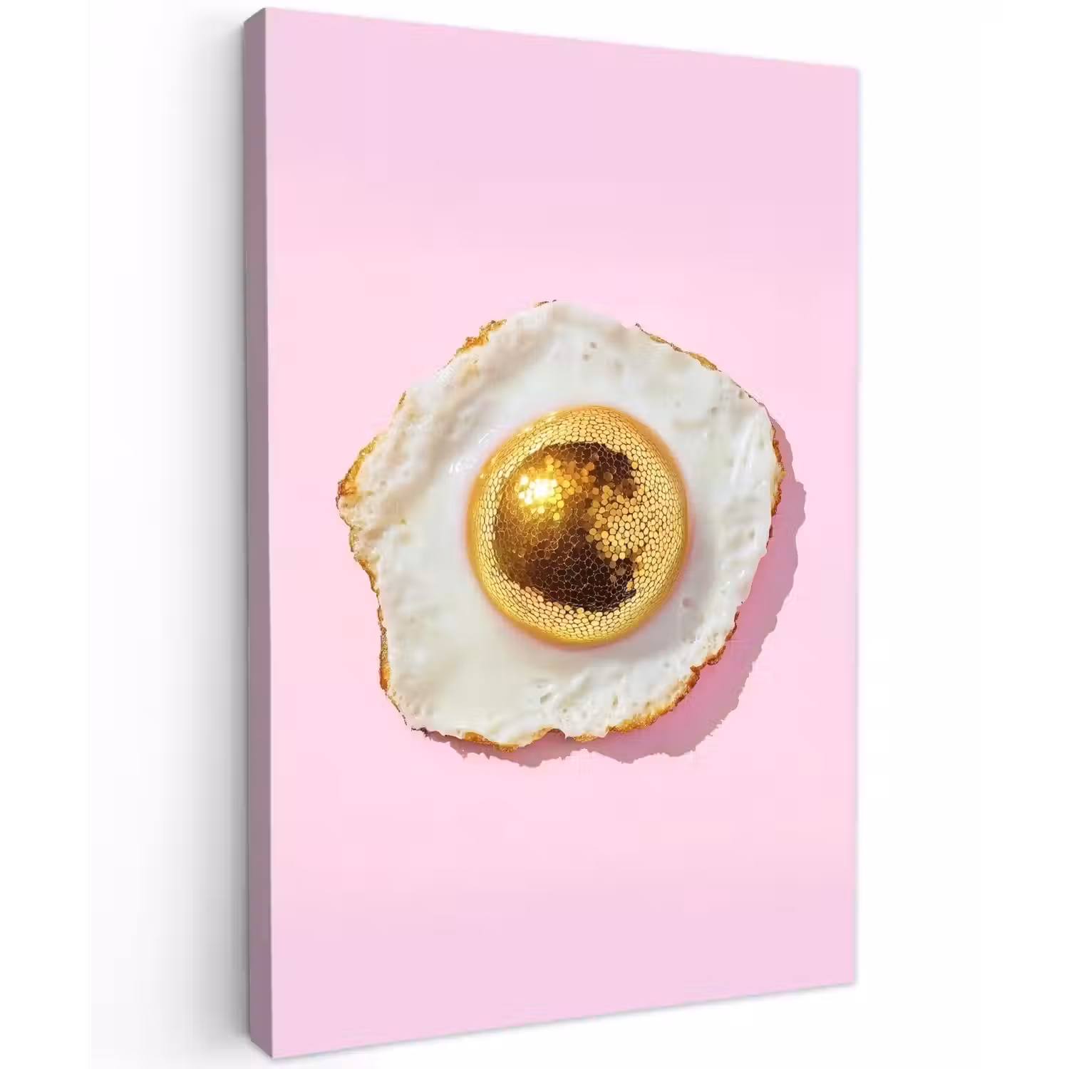 Ei - Disco - Ontbijt - Glitter Tuinposter op houten frame 2 cm dik klein -3d