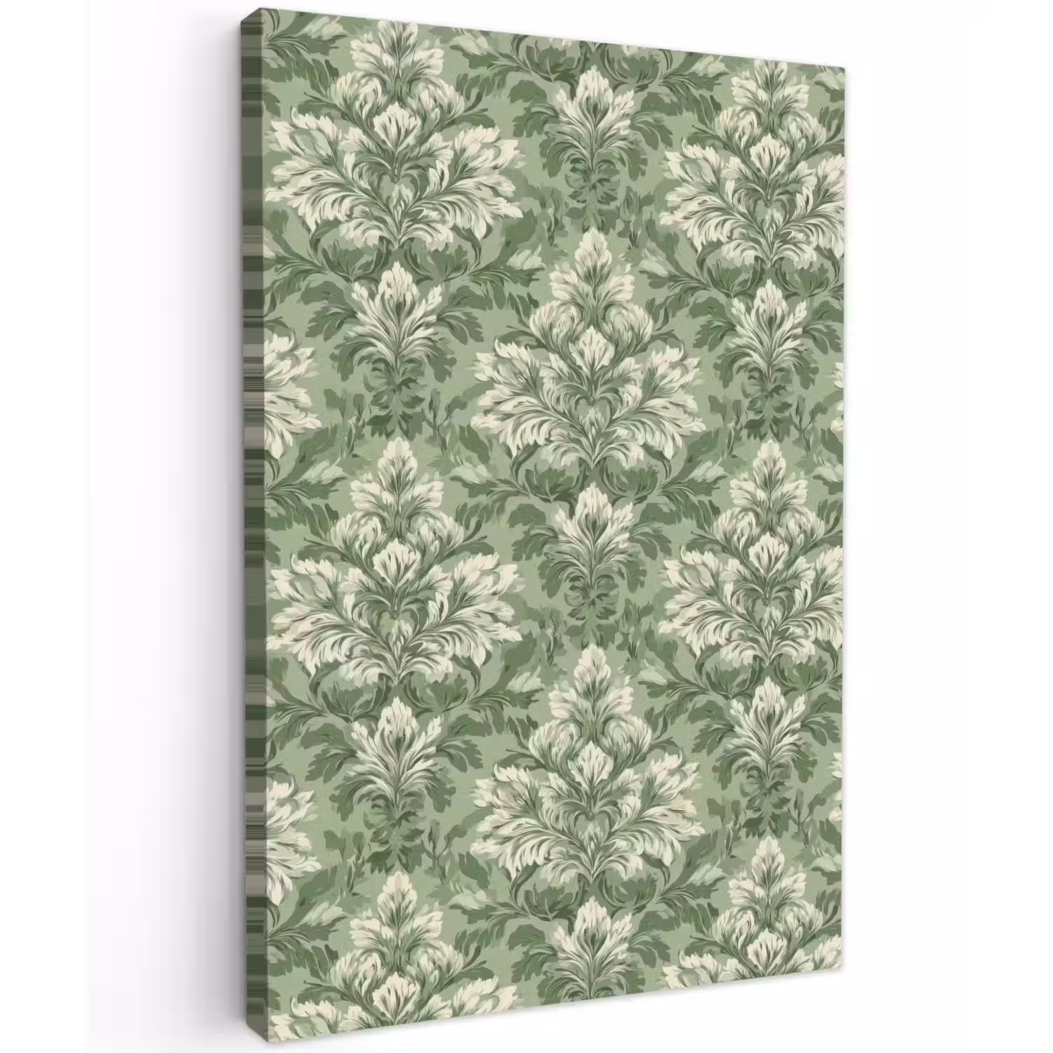 Sierlijk - Lichtgroen - Planten - Patroon - Getailleerd Tuinposter op houten frame 2 cm dik klein 841 -3d