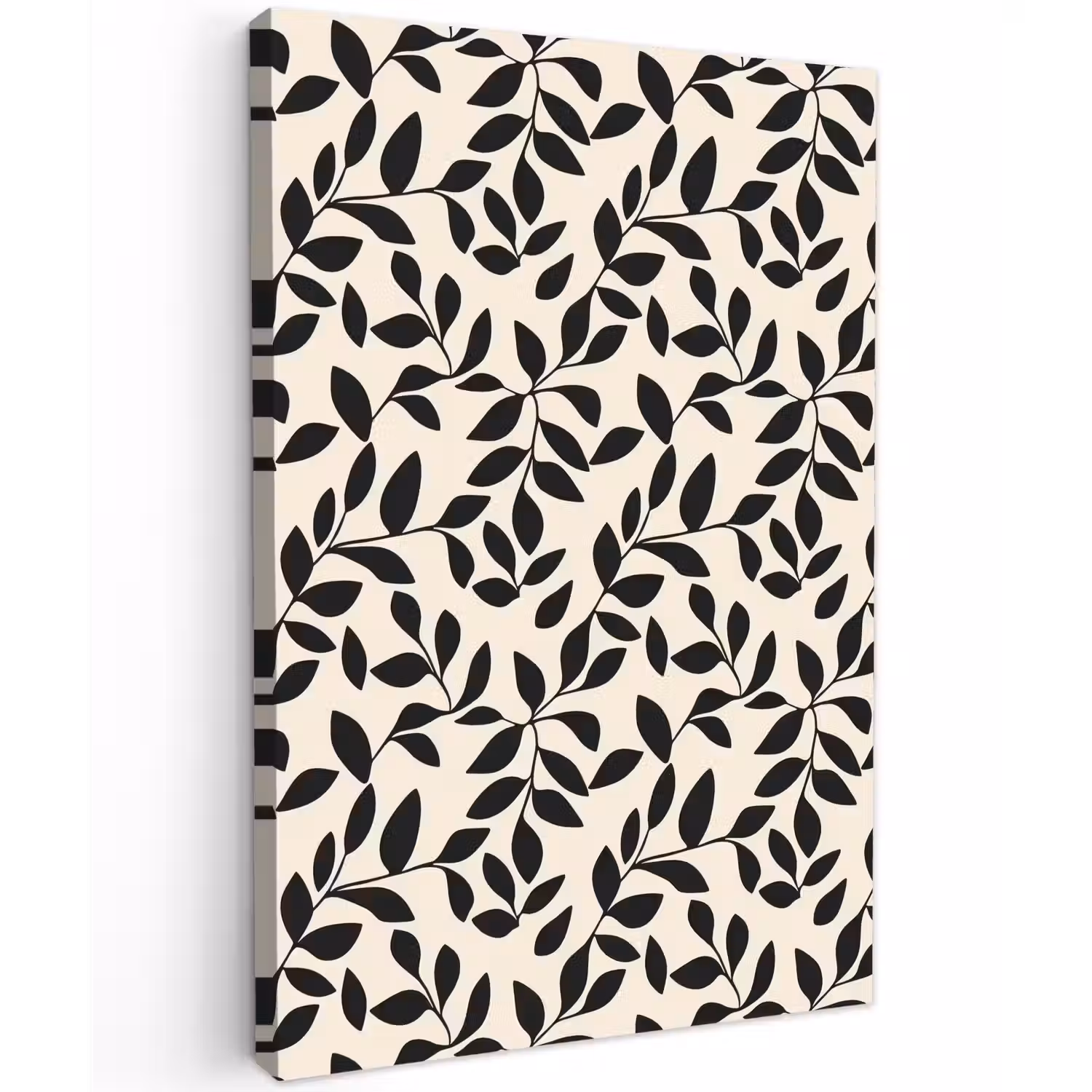 Elegant - Patroon - Zwart - Beige Tuinposter op houten frame 2 cm dik klein 841 -3d