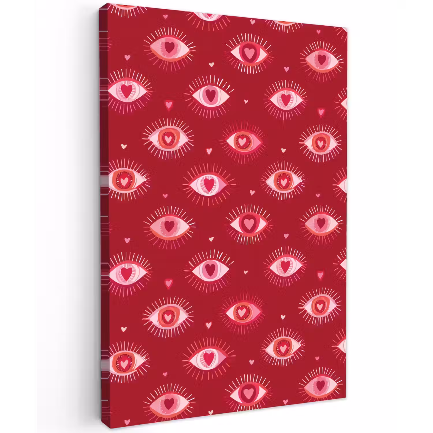Ogen - Patroon - Roze - Donkerrood Tuinposter op houten frame 2 cm dik klein 841 -3d