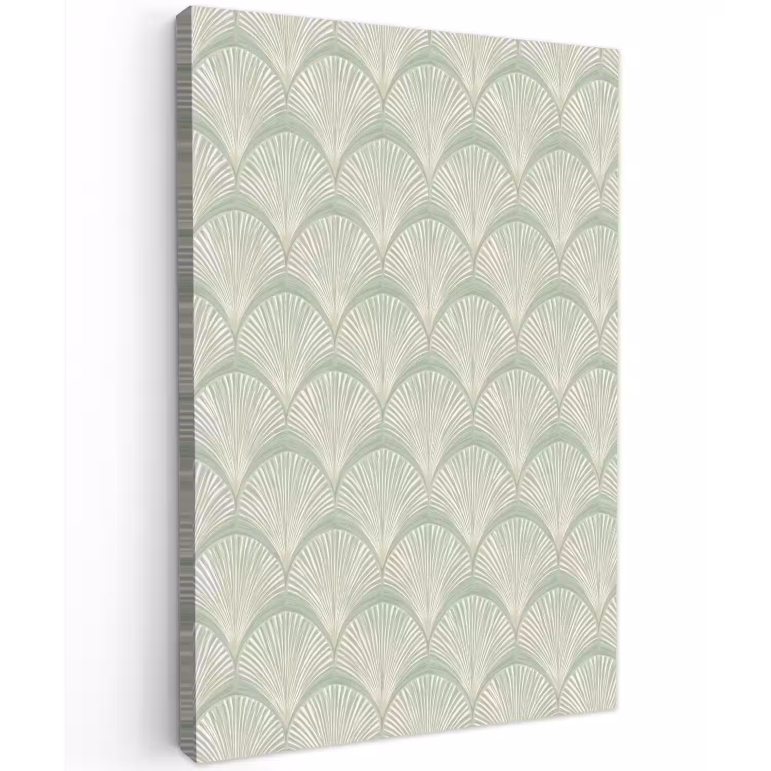 Waaiers - Patroon - Groen Tuinposter op houten frame 2 cm dik klein 841 -3d