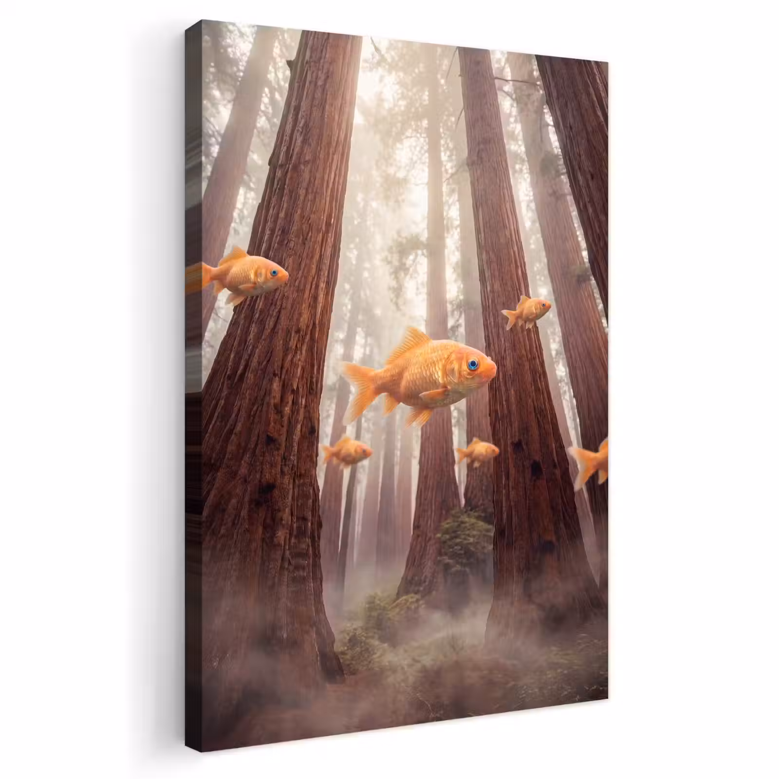 Outdoor Canvas Print - Fish - Forest - Fantasy - Vis - Bos - Fantasie Tuinposter op houten frame 2 cm dik klein