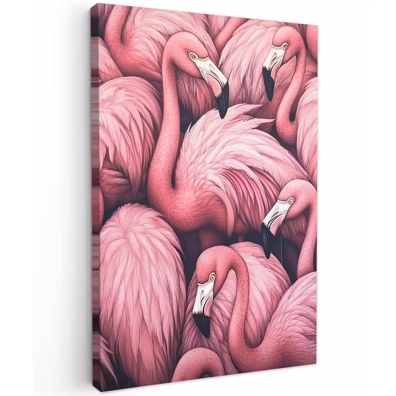Flamingo - Roze - Dieren Tuinposter op houten frame 2 cm dik klein -3d