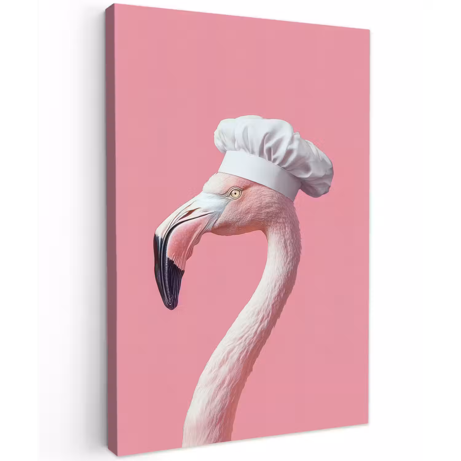 Flamingo - Roze - Koksmuts - Vogel Tuinposter op houten frame 2 cm dik klein -3d