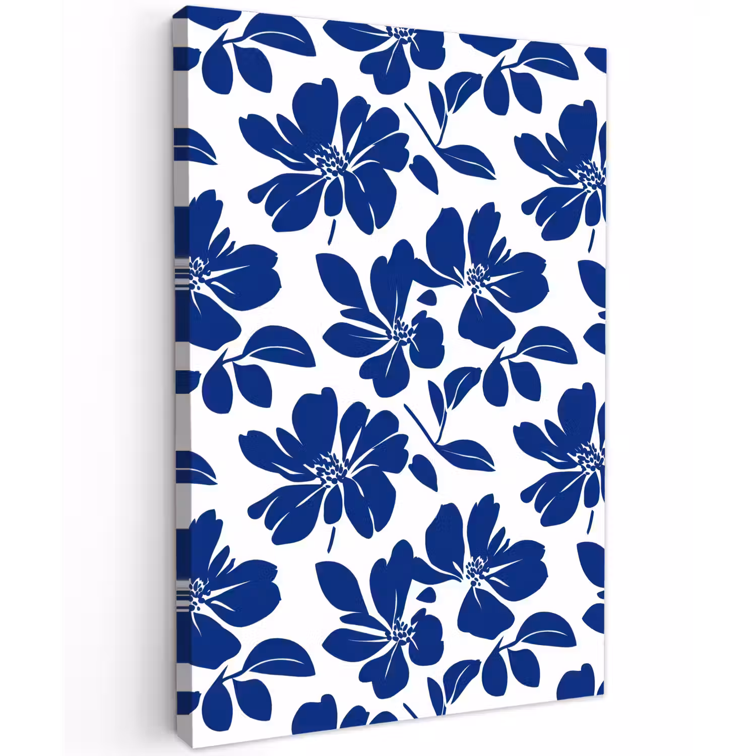 Floraal - Modern - Blauw Tuinposter op houten frame 2 cm dik klein 841 -3d