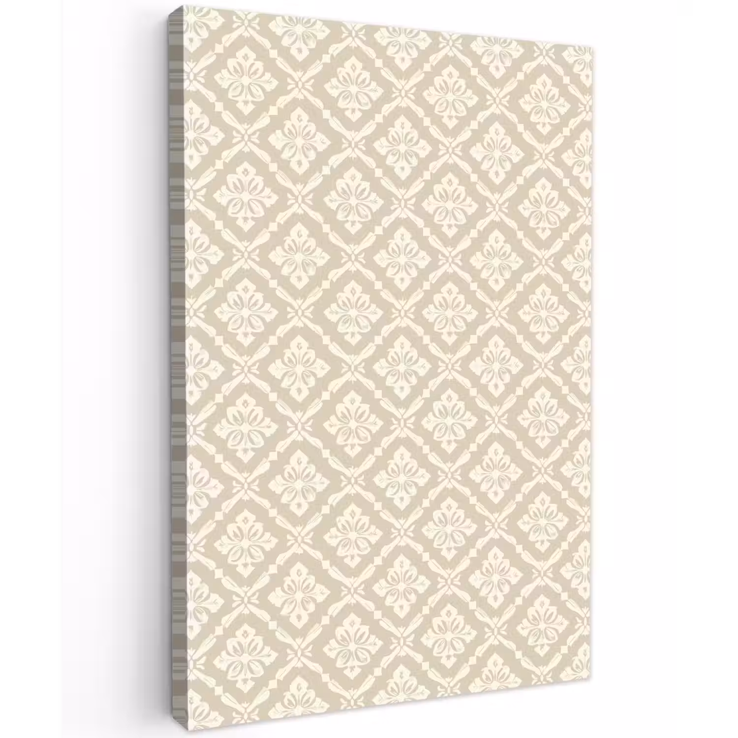 Floraal - Ornament - Beige Tuinposter op houten frame 2 cm dik klein 841 -3d