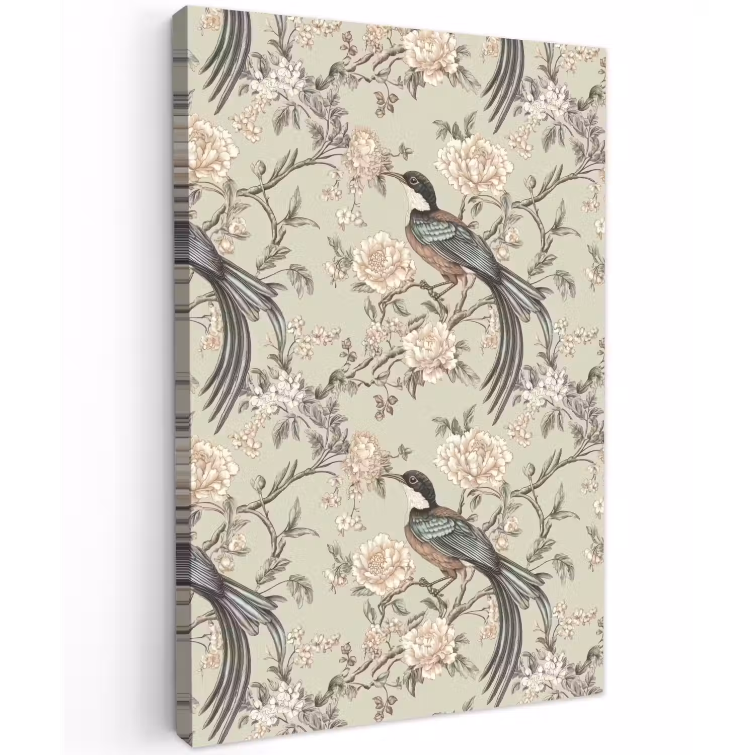 Bloem - Vogel - Kleurrijk Tuinposter op houten frame 2 cm dik klein 841 -3d