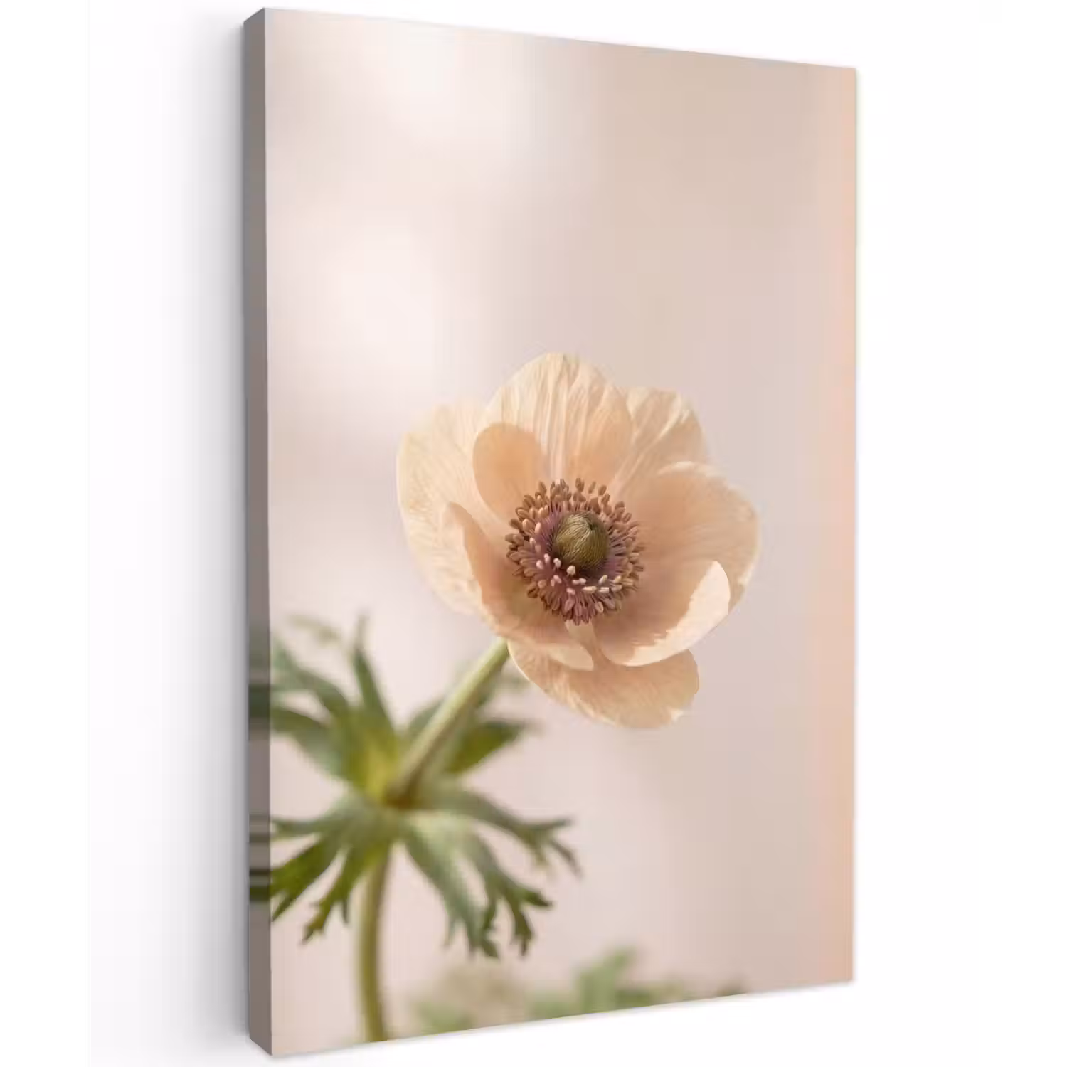 Bloem - Minimalistisch - Groen Tuinposter op houten frame 2 cm dik klein -3d