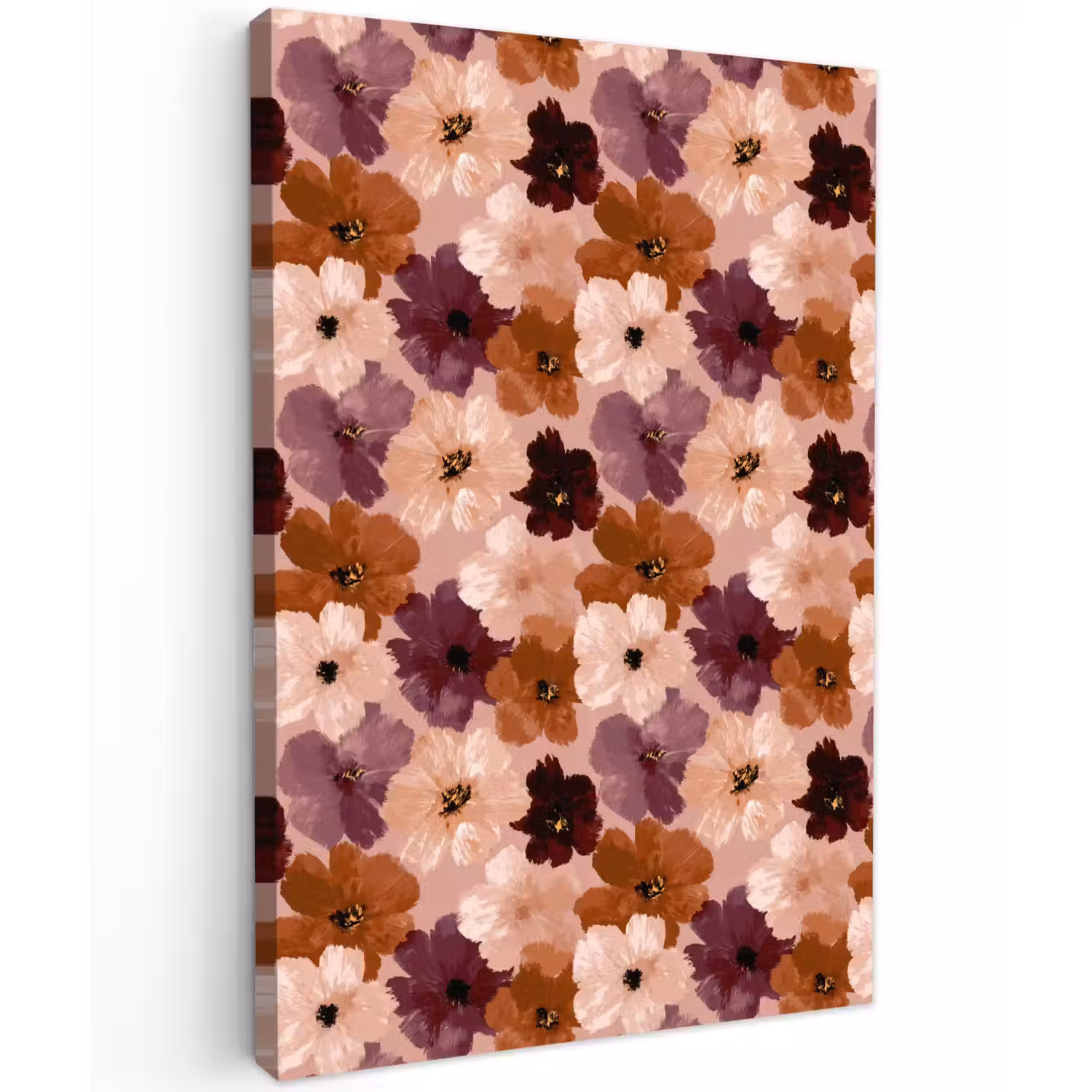 Bloemen - Abstract - Aardetinten Tuinposter op houten frame 2 cm dik klein 841 -3d