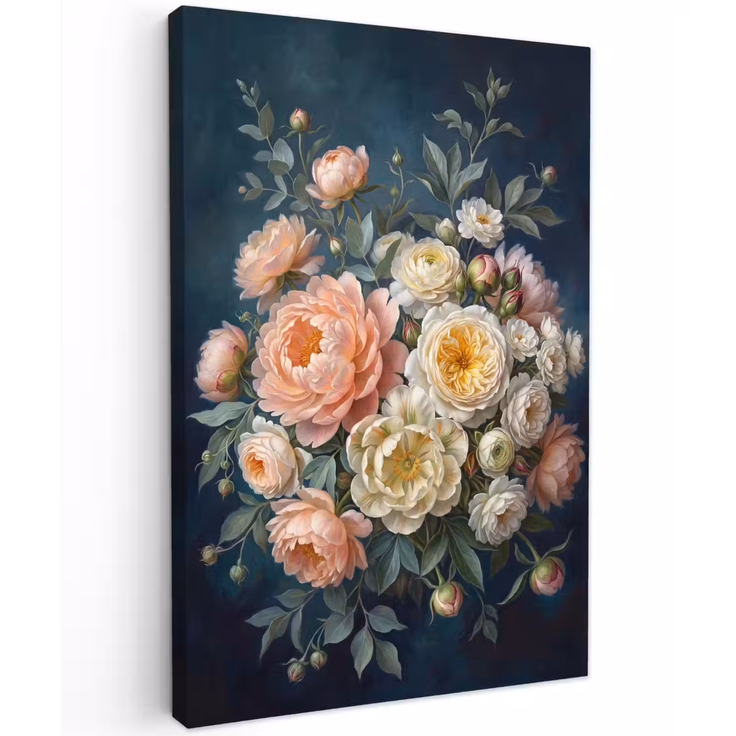 Bloemen - Boeket - Natuur - Klassiek - Kleurrijk Tuinposter op houten frame 2 cm dik klein -3d