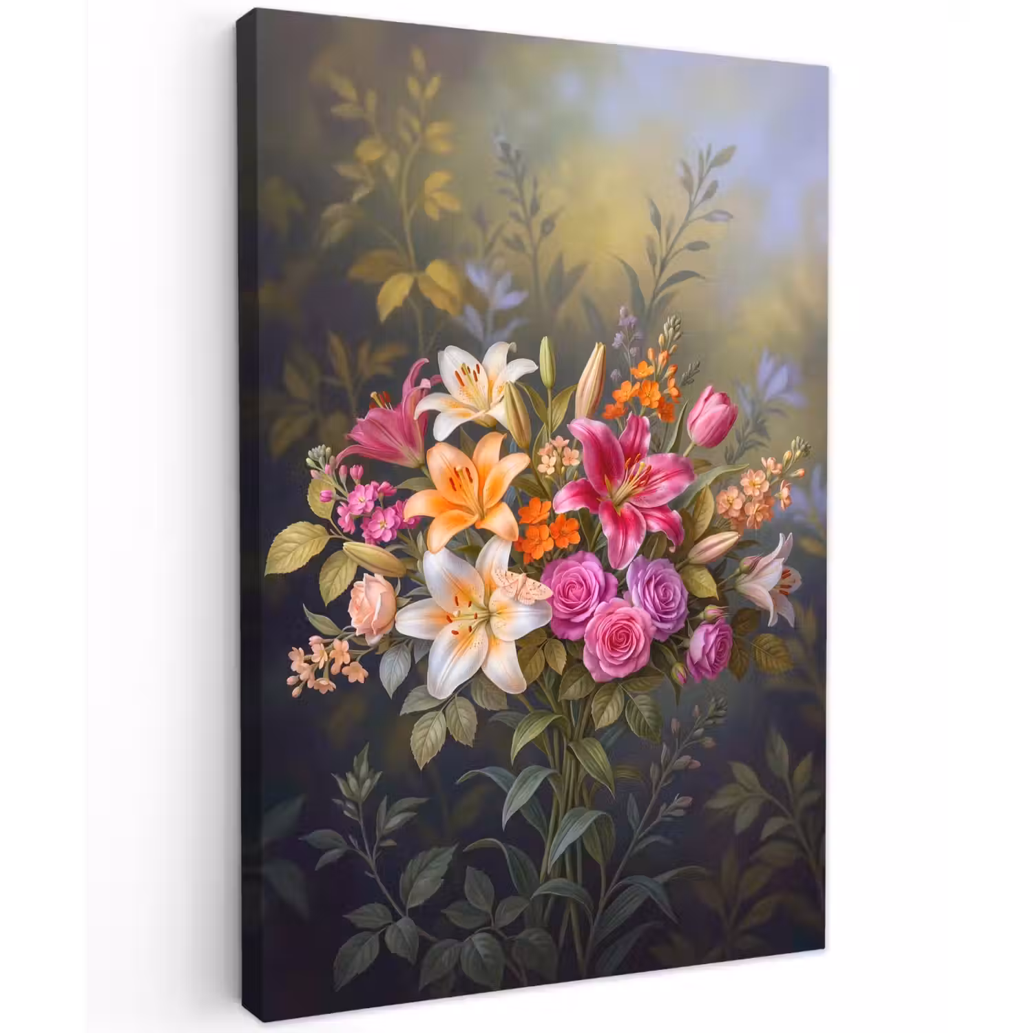 Bloemen - Boeket - Natuur - Kleurrijk - Modern Tuinposter op houten frame 2 cm dik klein -3d