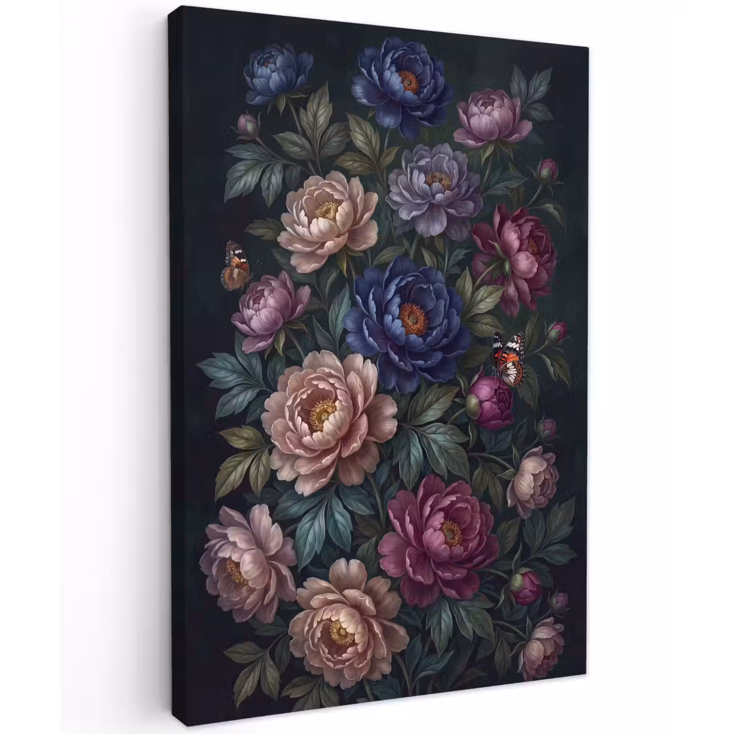 Bloemen - Vlinder - Natuur - Modern - Paars Tuinposter op houten frame 2 cm dik klein -3d