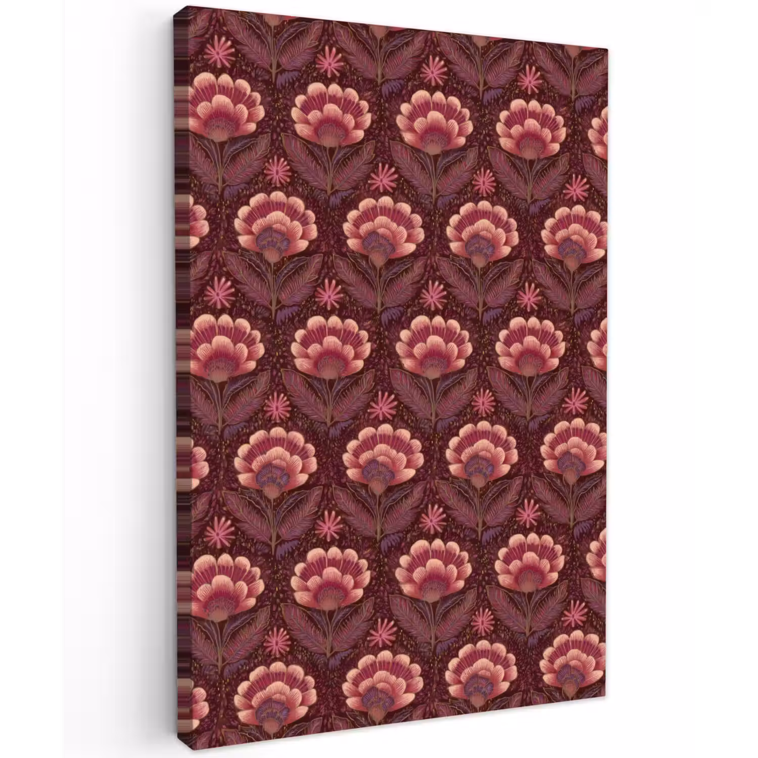 Bloemen - Waaier - Paars Tuinposter op houten frame 2 cm dik klein 841 -3d