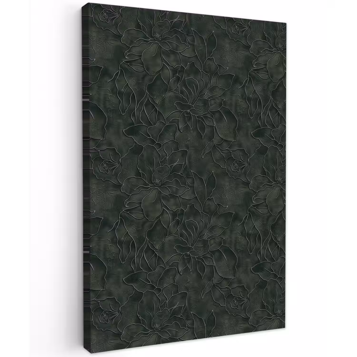 Bloemen - Lijnen - Groen Tuinposter op houten frame 2 cm dik klein 841 -3d