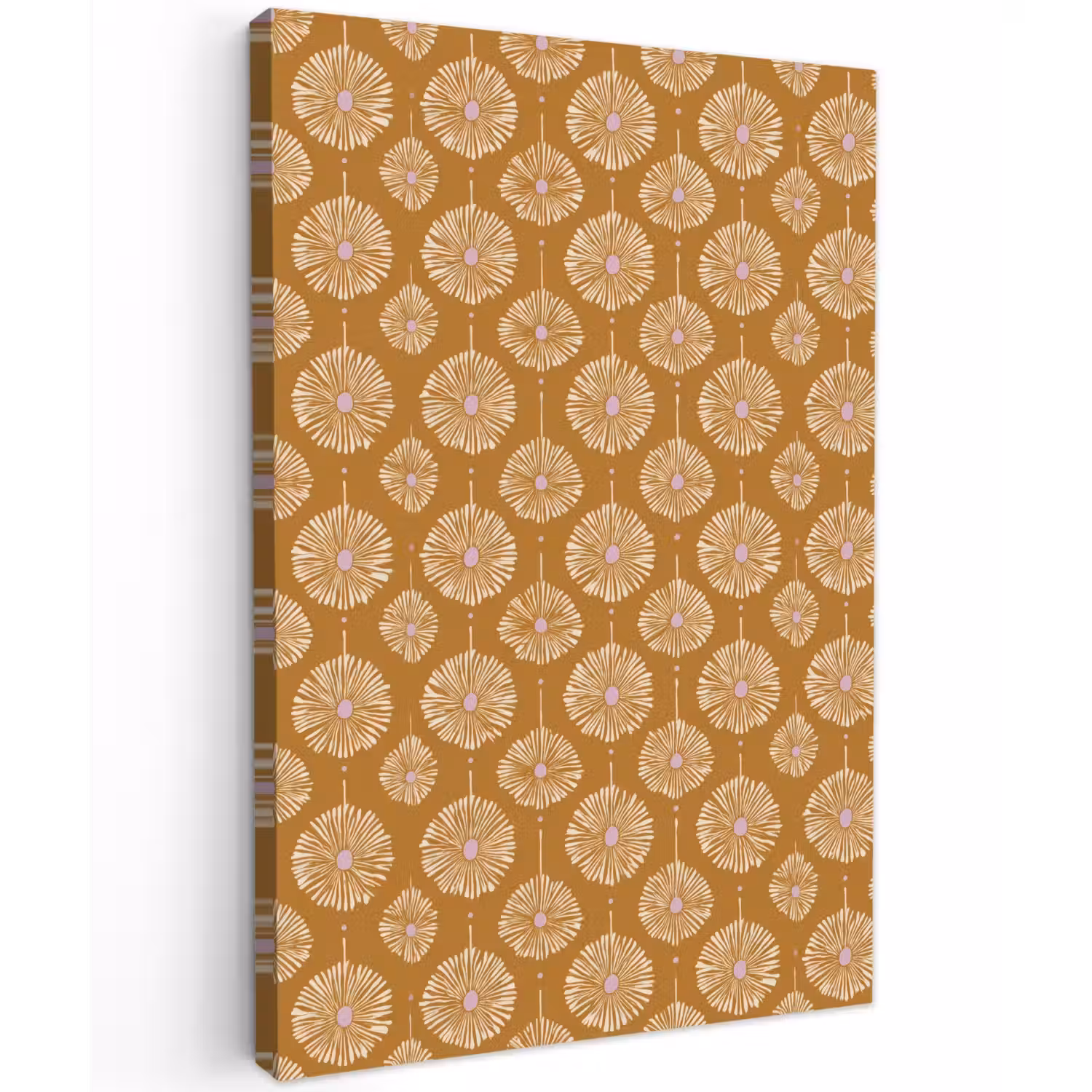 Bloemen - Modern - Oker Tuinposter op houten frame 2 cm dik klein 841 -3d
