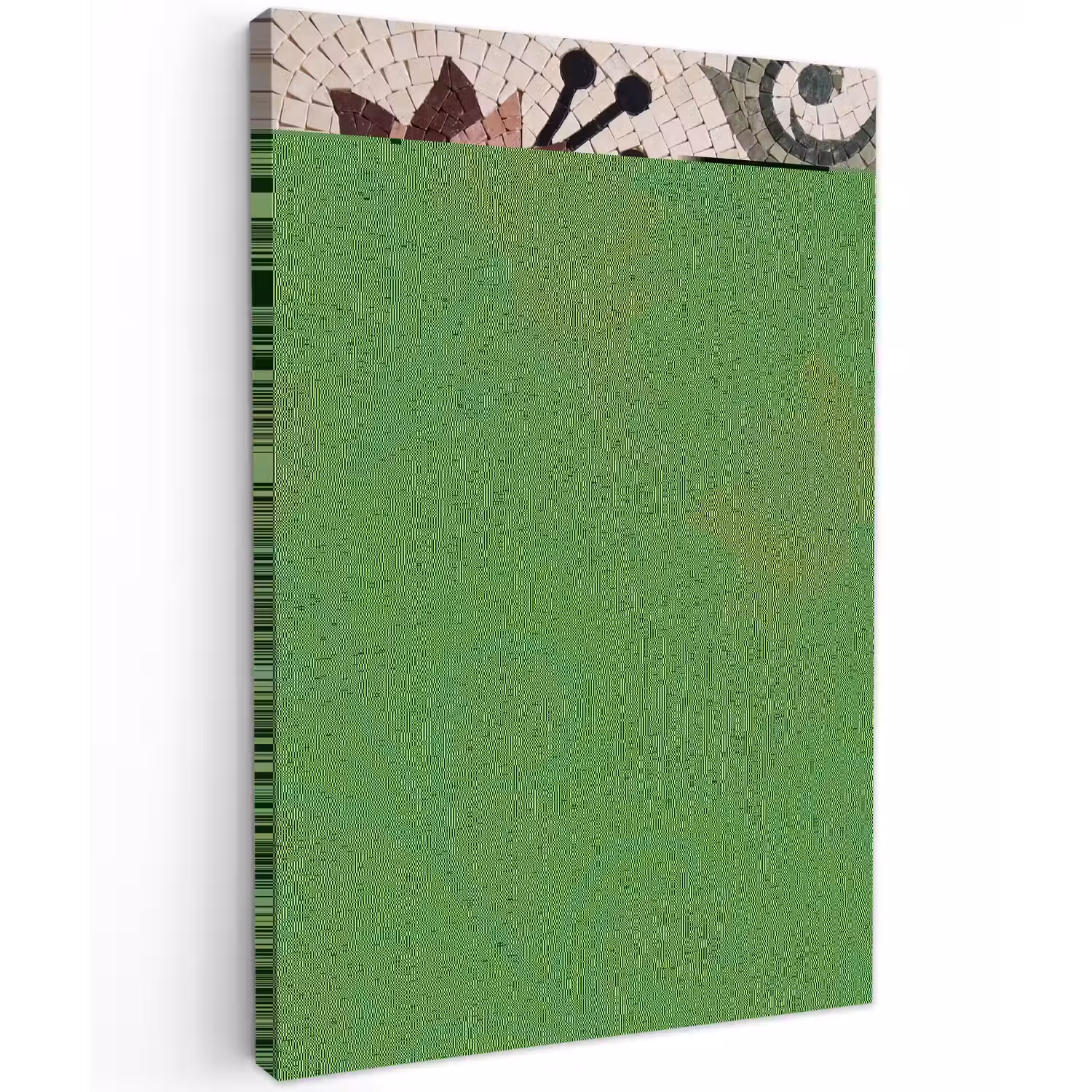Bloemen - Mozaïek - Patroon - Abstract - Groen Tuinposter op houten frame 2 cm dik klein -3d
